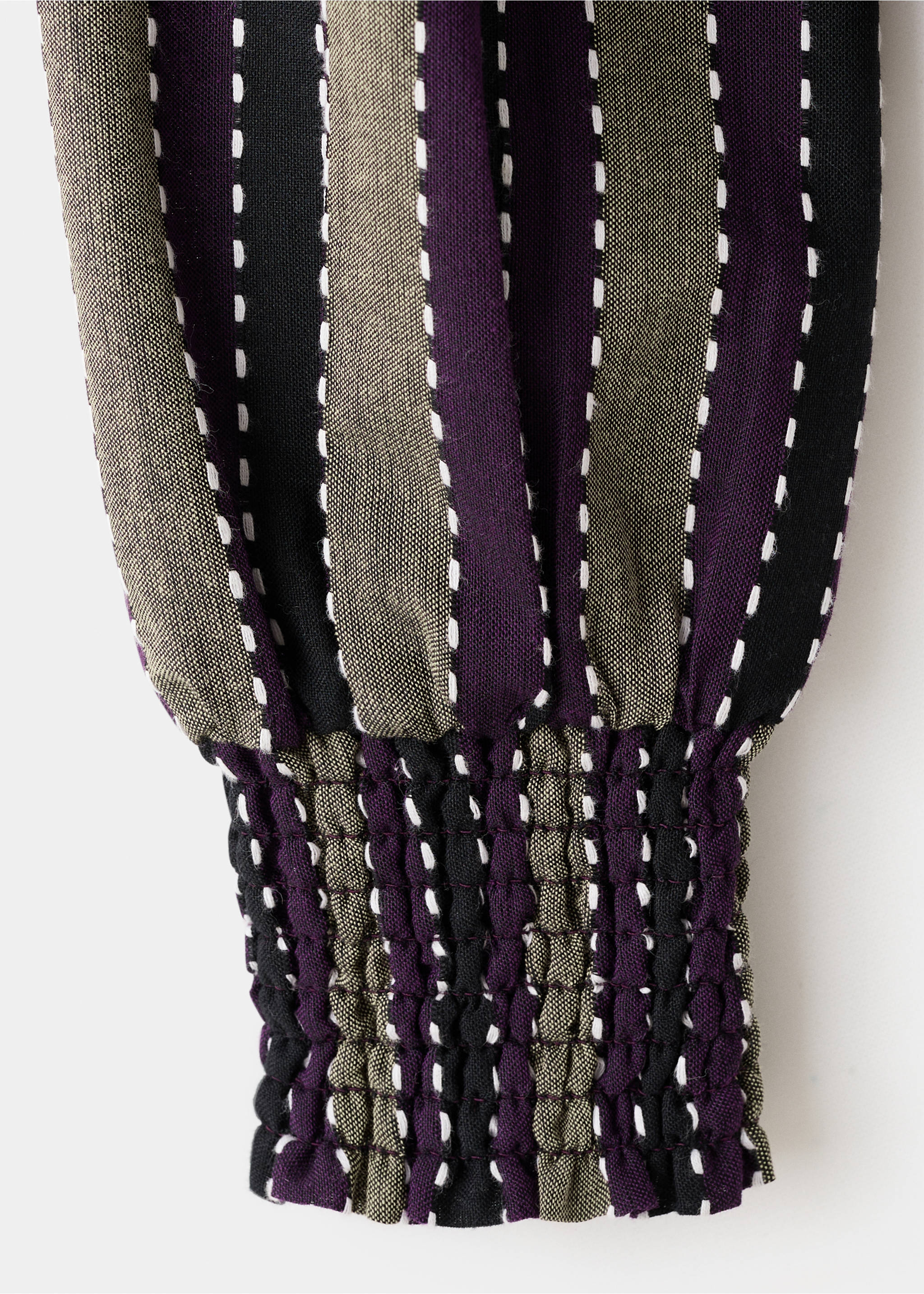 Gestreifte Bluse mit Stickdetails - Detail des Artikels 0, Lila. Ref: 17047124-00.