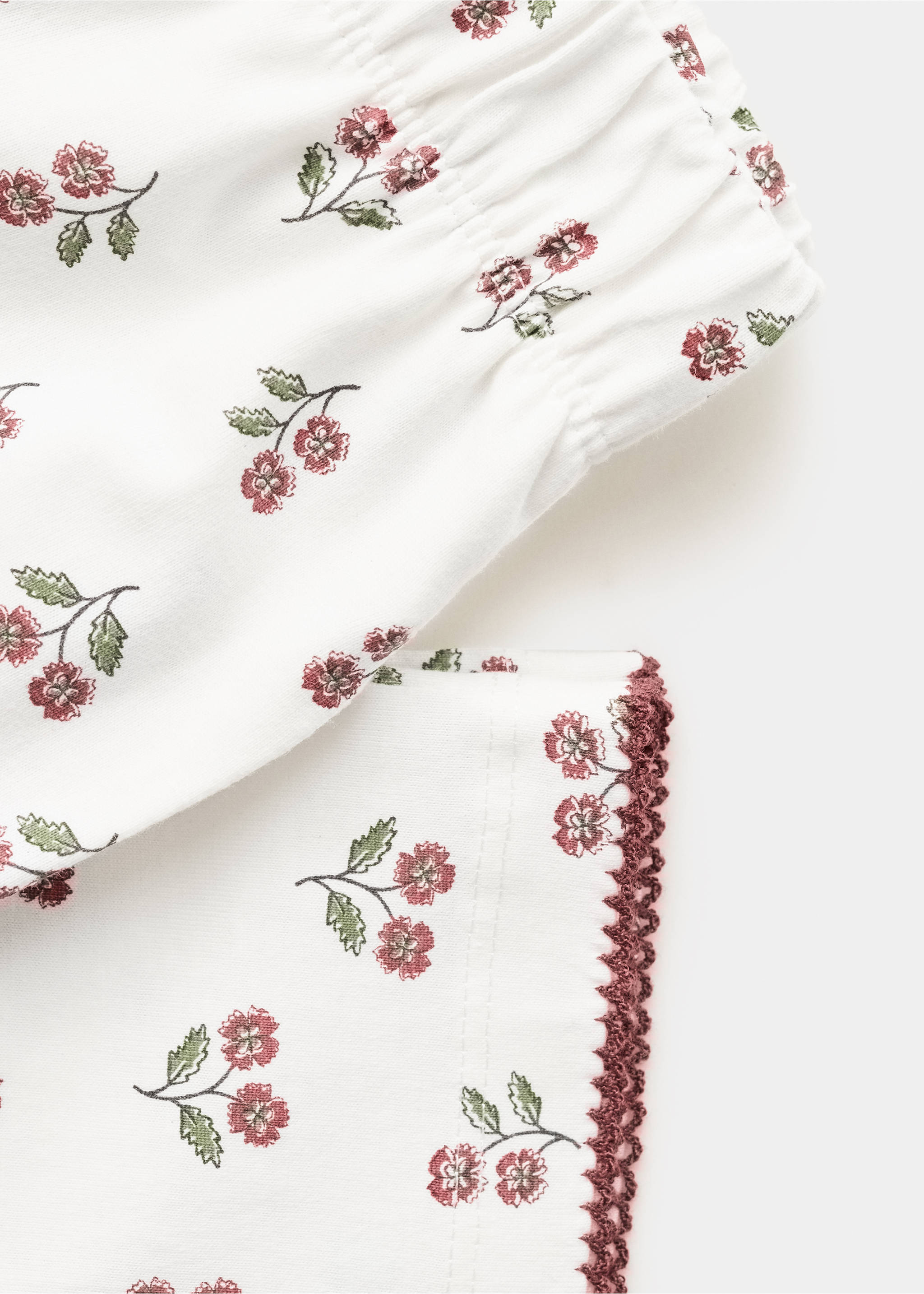 Printed long pyjamas - Details of the article 0, Off White. Ref: 17047128-00.
