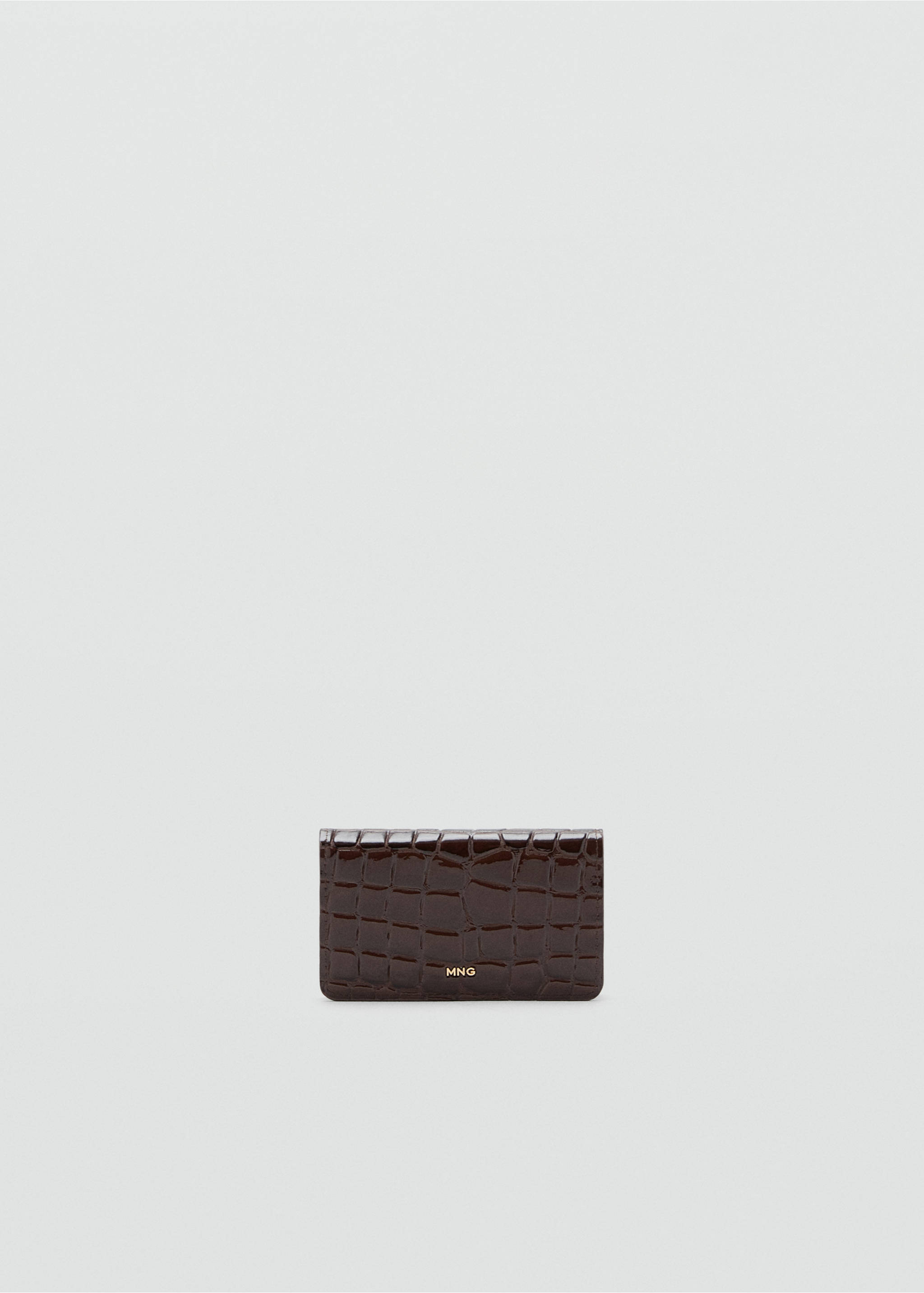 Small shiny croc-effect wallet - Article without model, Chocolate. Ref: 17047130-00.