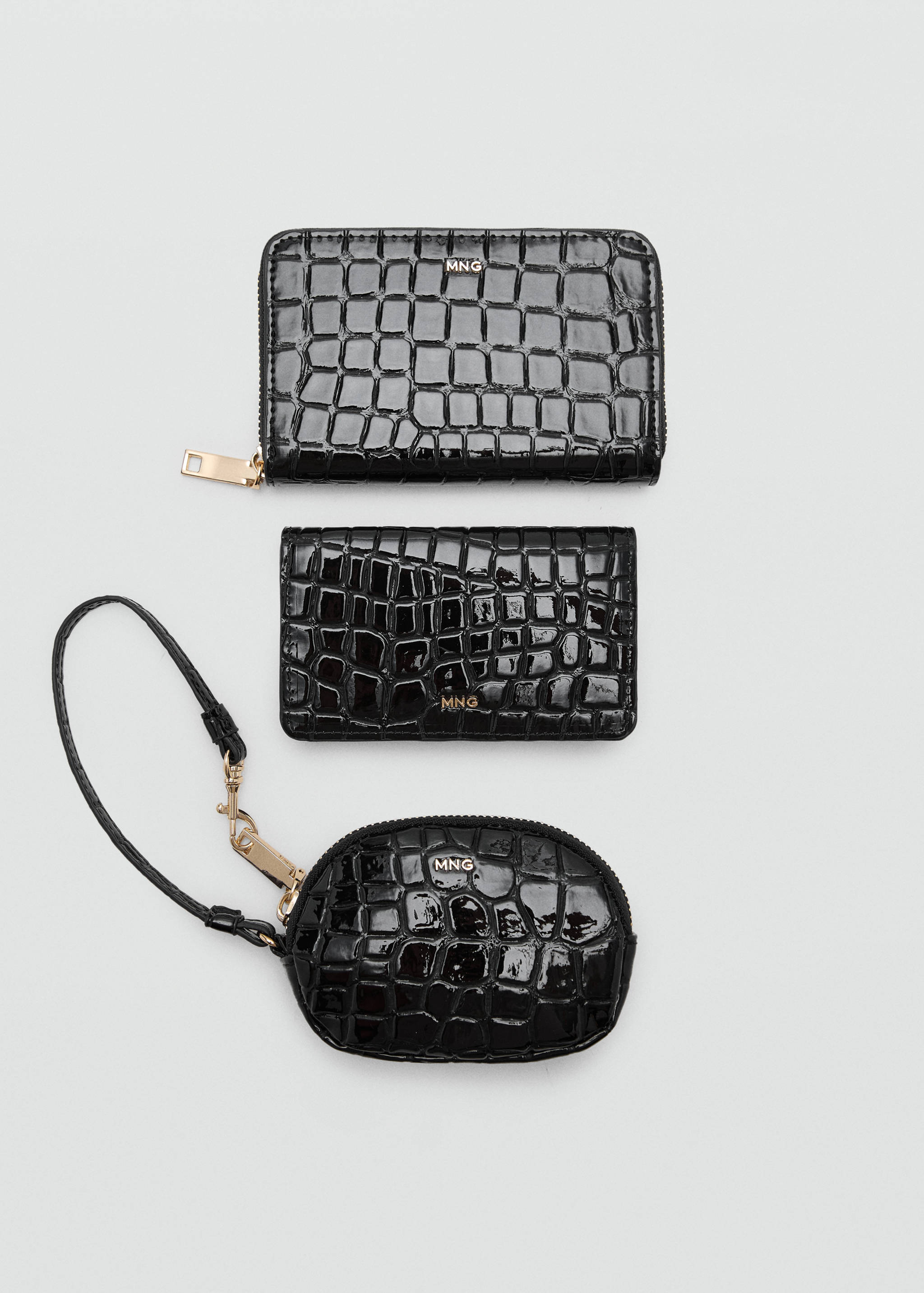 Small shiny croc-effect wallet - Details of the article 2