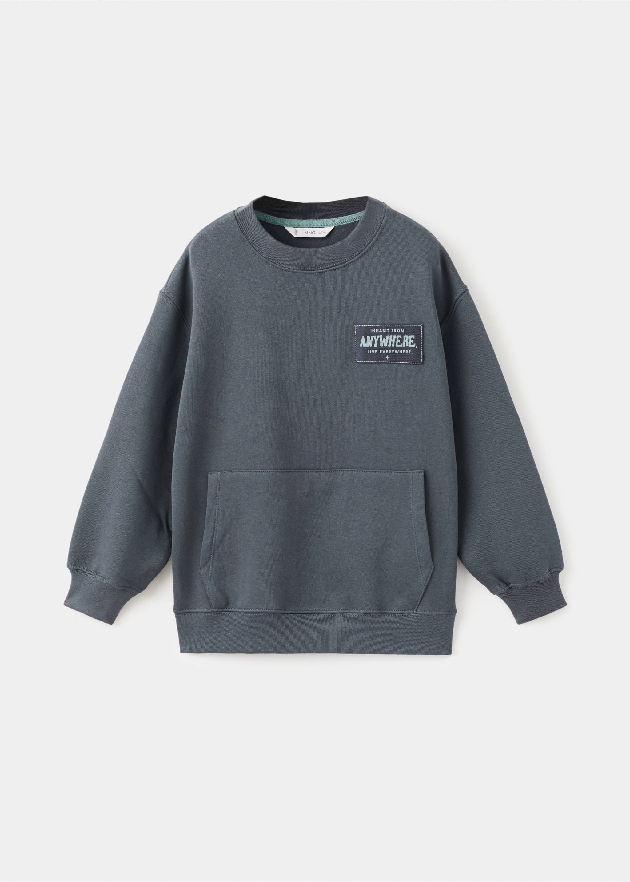 Printed cotton sweatshirt - Article without model, Dark Grey. Ref: 17047136-00.