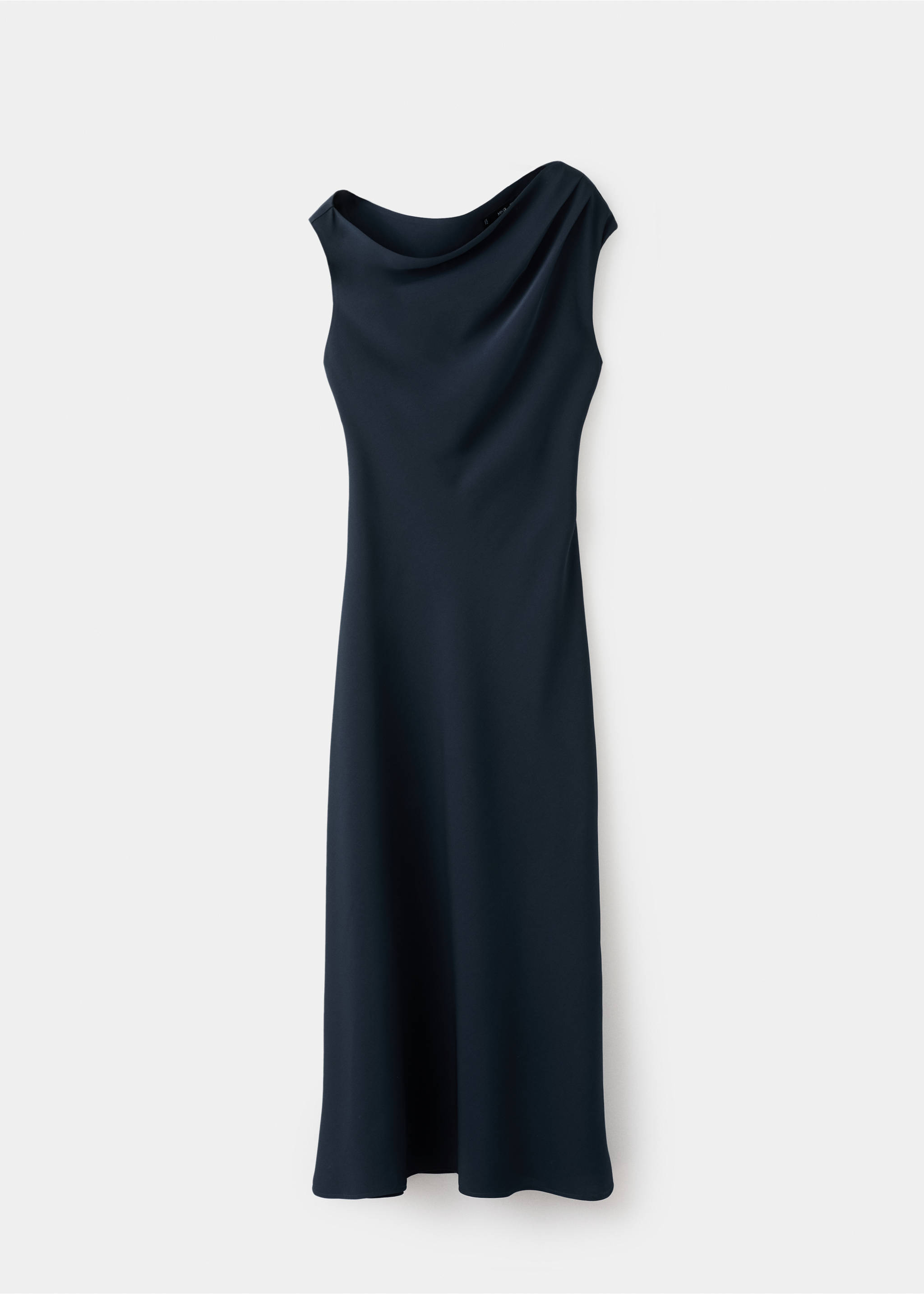 A-line dress with asymmetrical neckline - Article without model, Navy. Ref: 17047137-00.