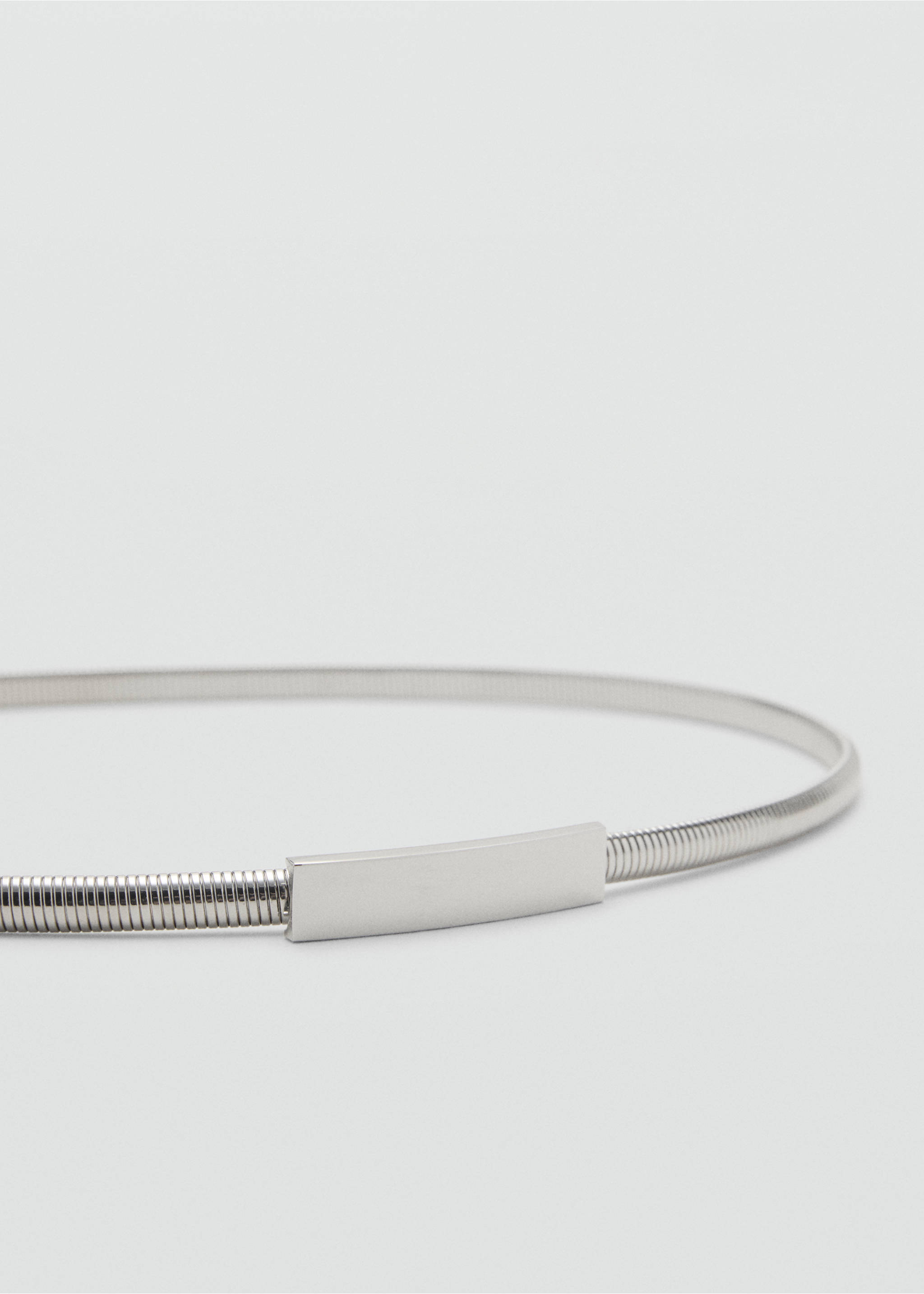 Skinny metal belt - Medium plane, Silver. Ref: 17047763-00.