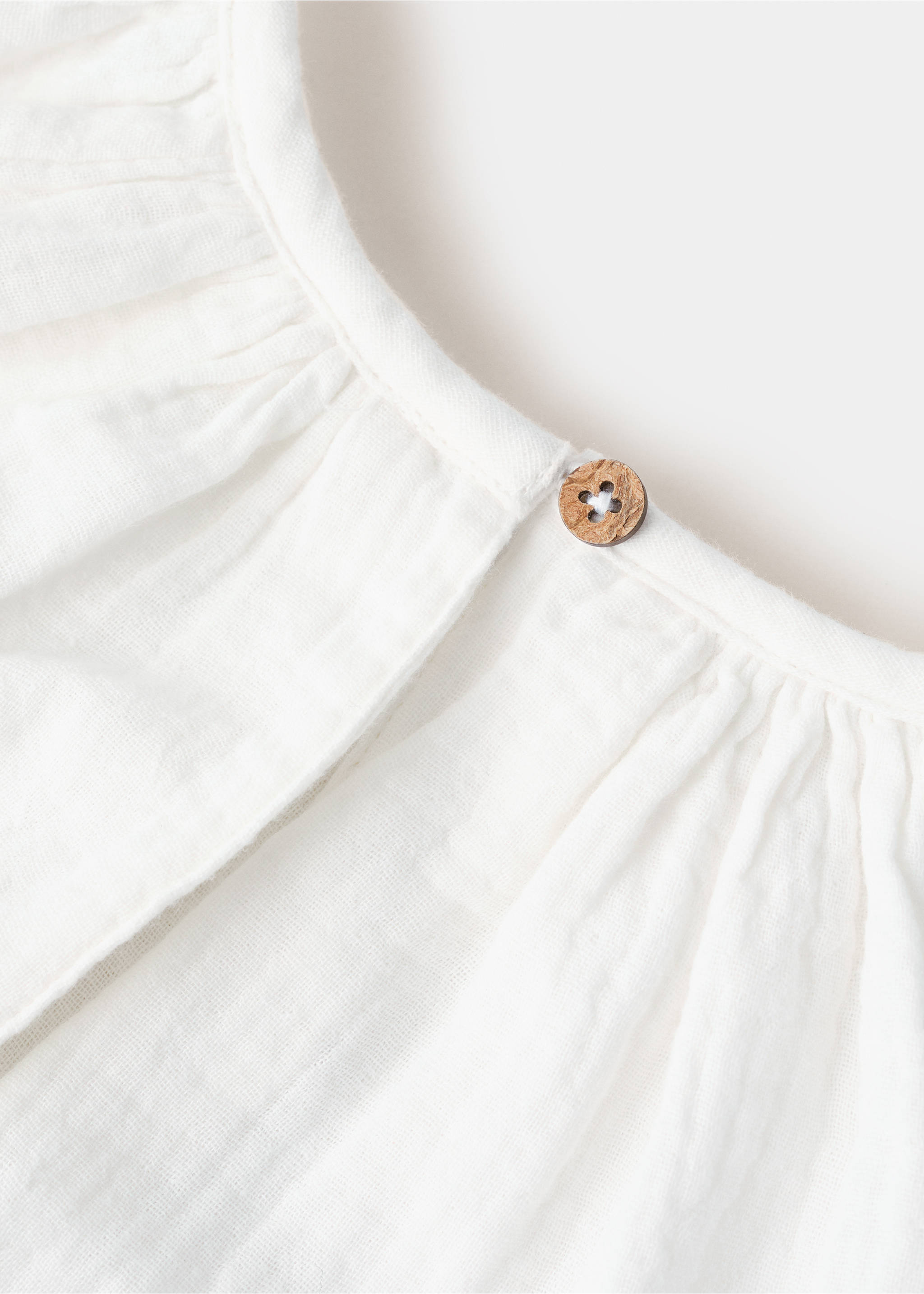 Embroidered cotton blouse - Details of the article 0, Ecru. Ref: 17047767-00.