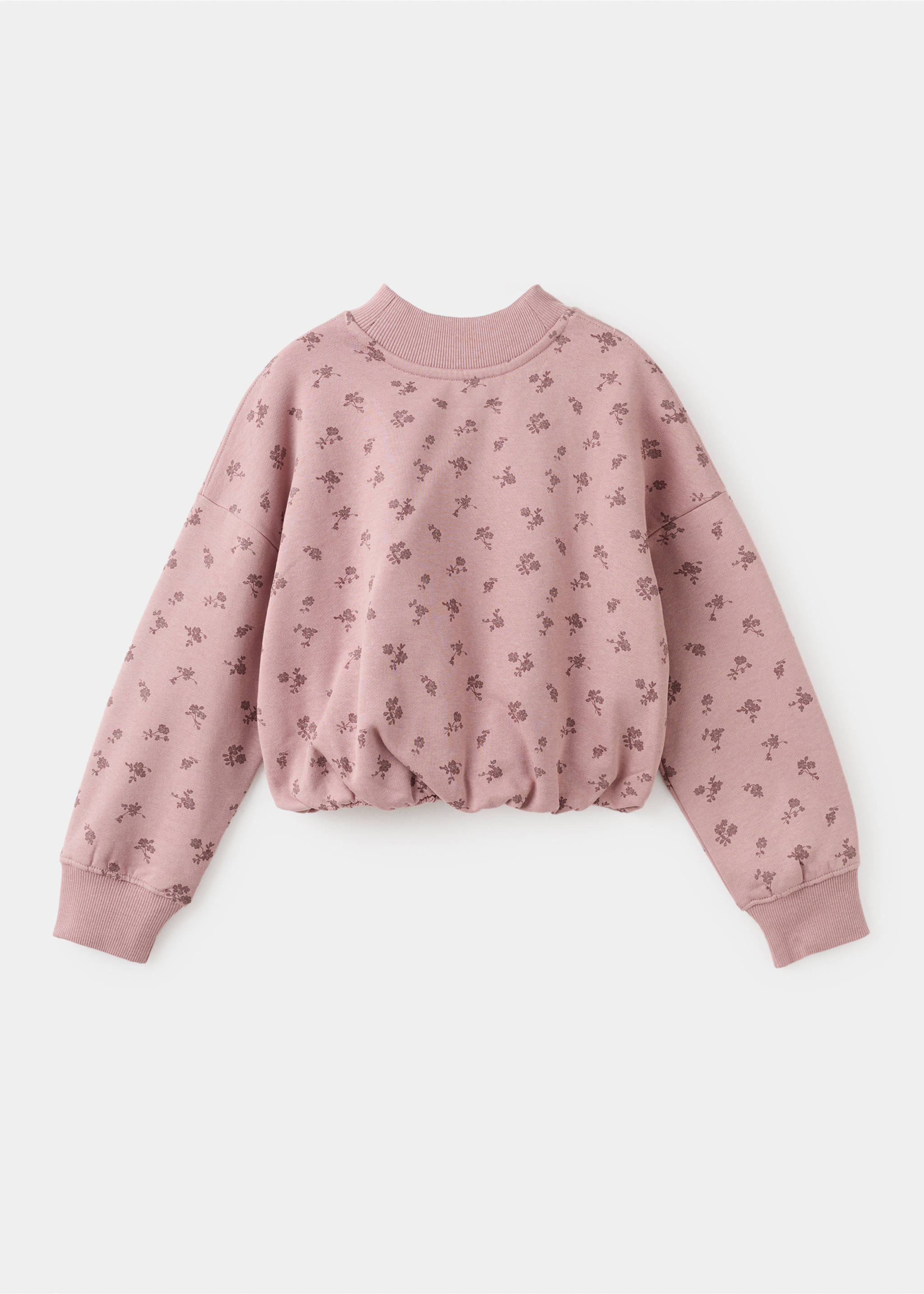 Embroidered sweatshirt with floral pattern - Reverse of the article, Pink. Ref: 17047768-00.