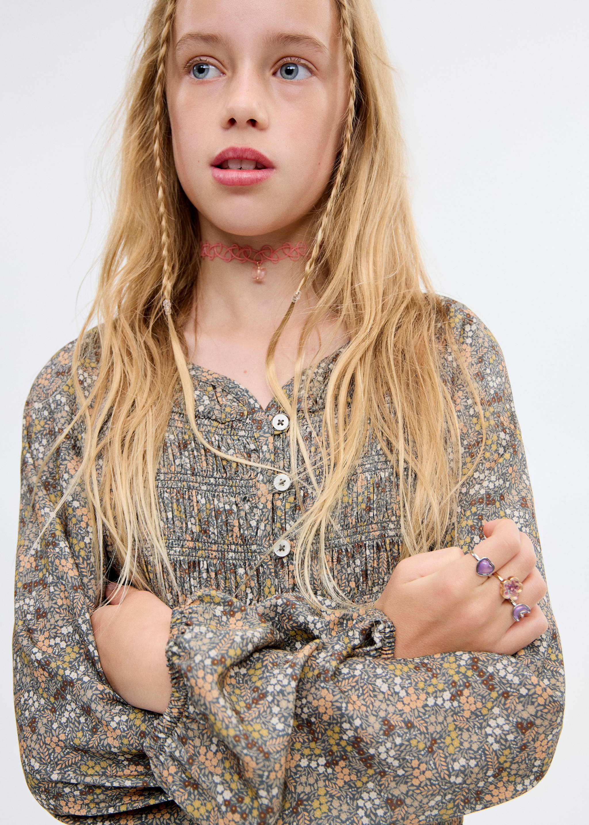 Ruched floral dress - Medium plane