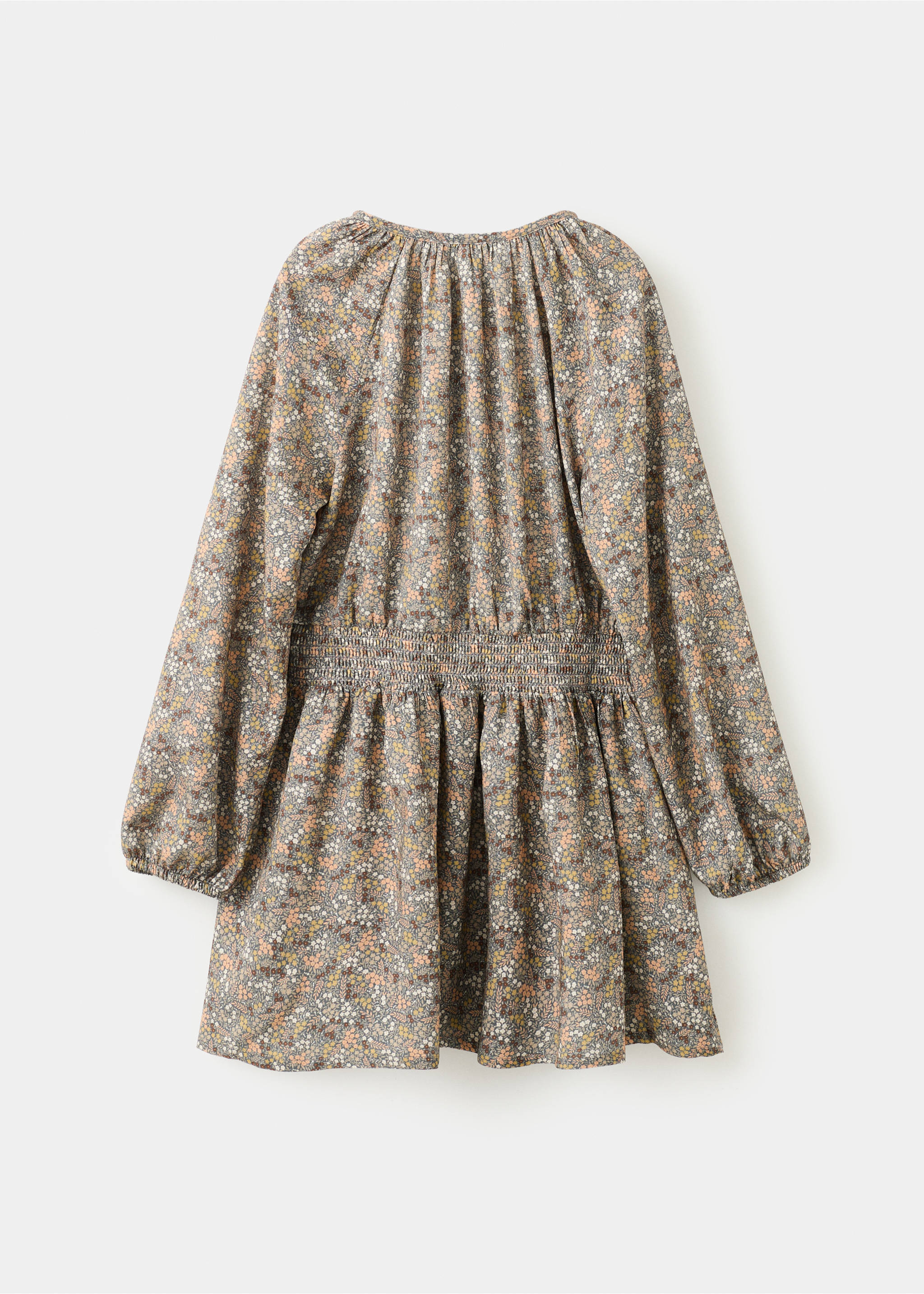 Ruched floral dress - Reverse of the article, Dark Green. Ref: 17047770-00.