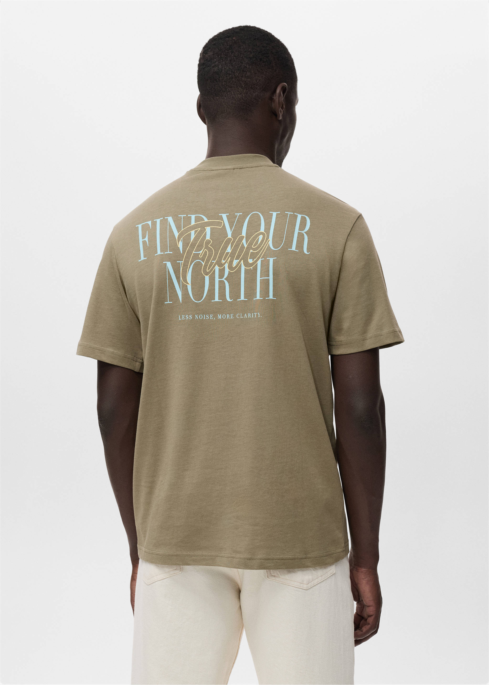 100% cotton t-shirt text - Reverse of the article, Dark Green. Ref: 17047772-00.
