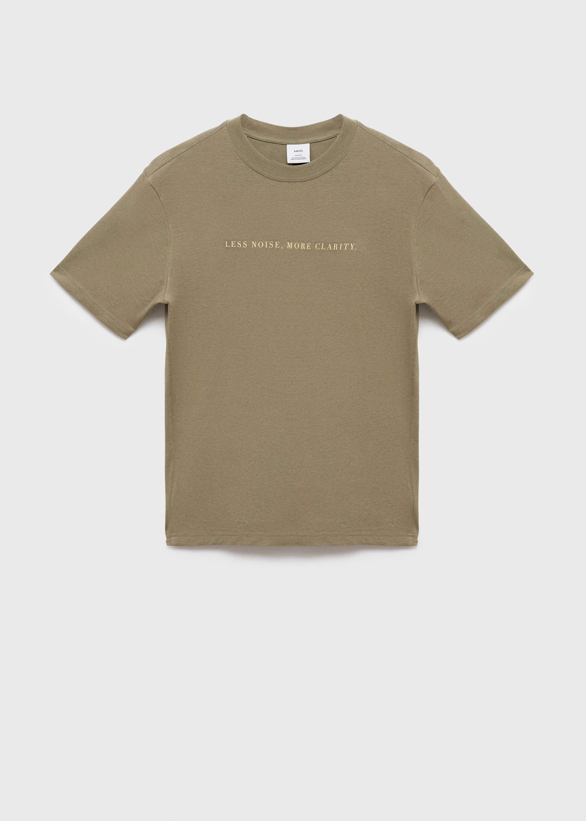 100% cotton t-shirt text - Article without model