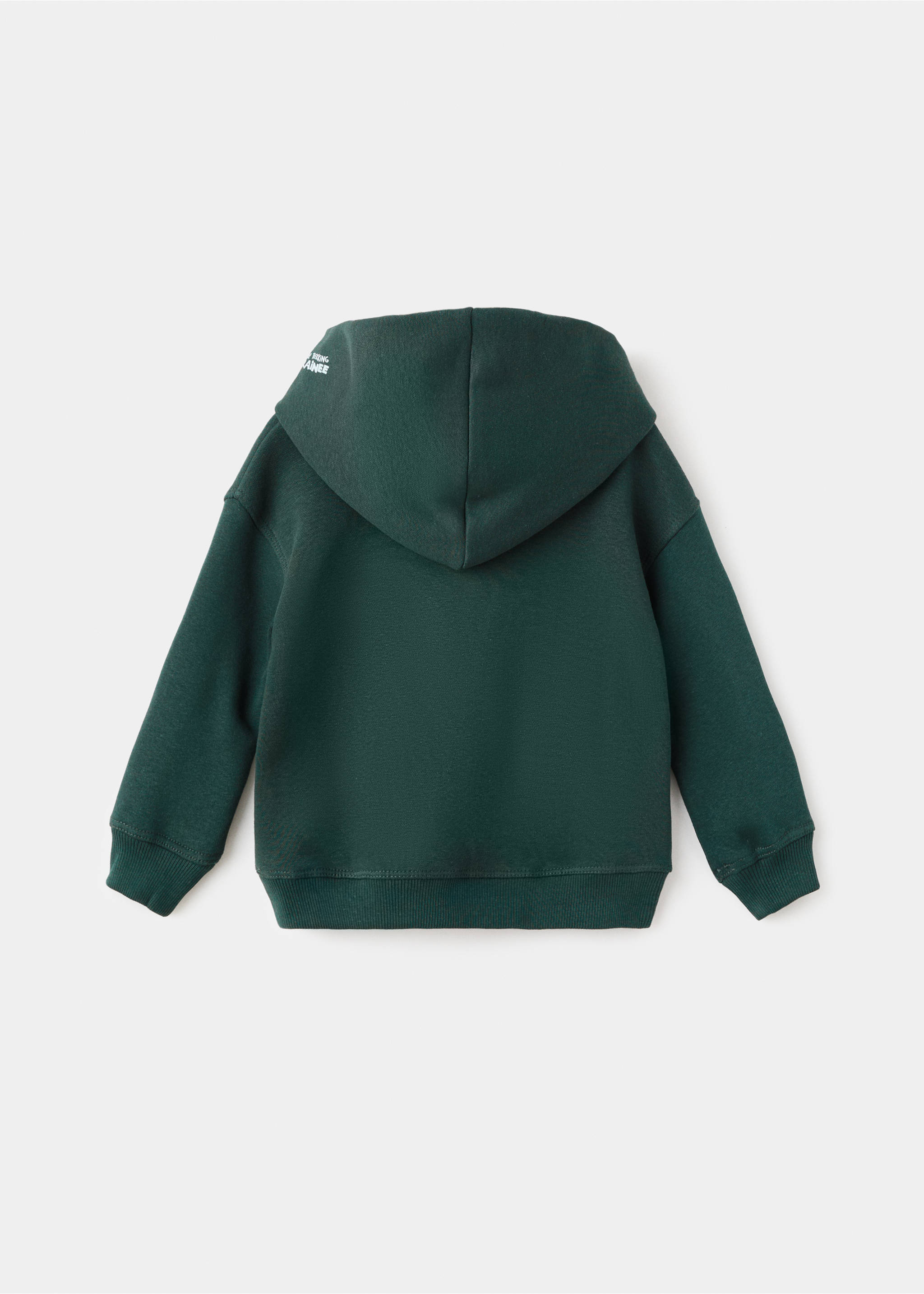 Sudadera estampada capucha - Reverso del artículo, Verde oscuro. Ref: 17047773-00.
