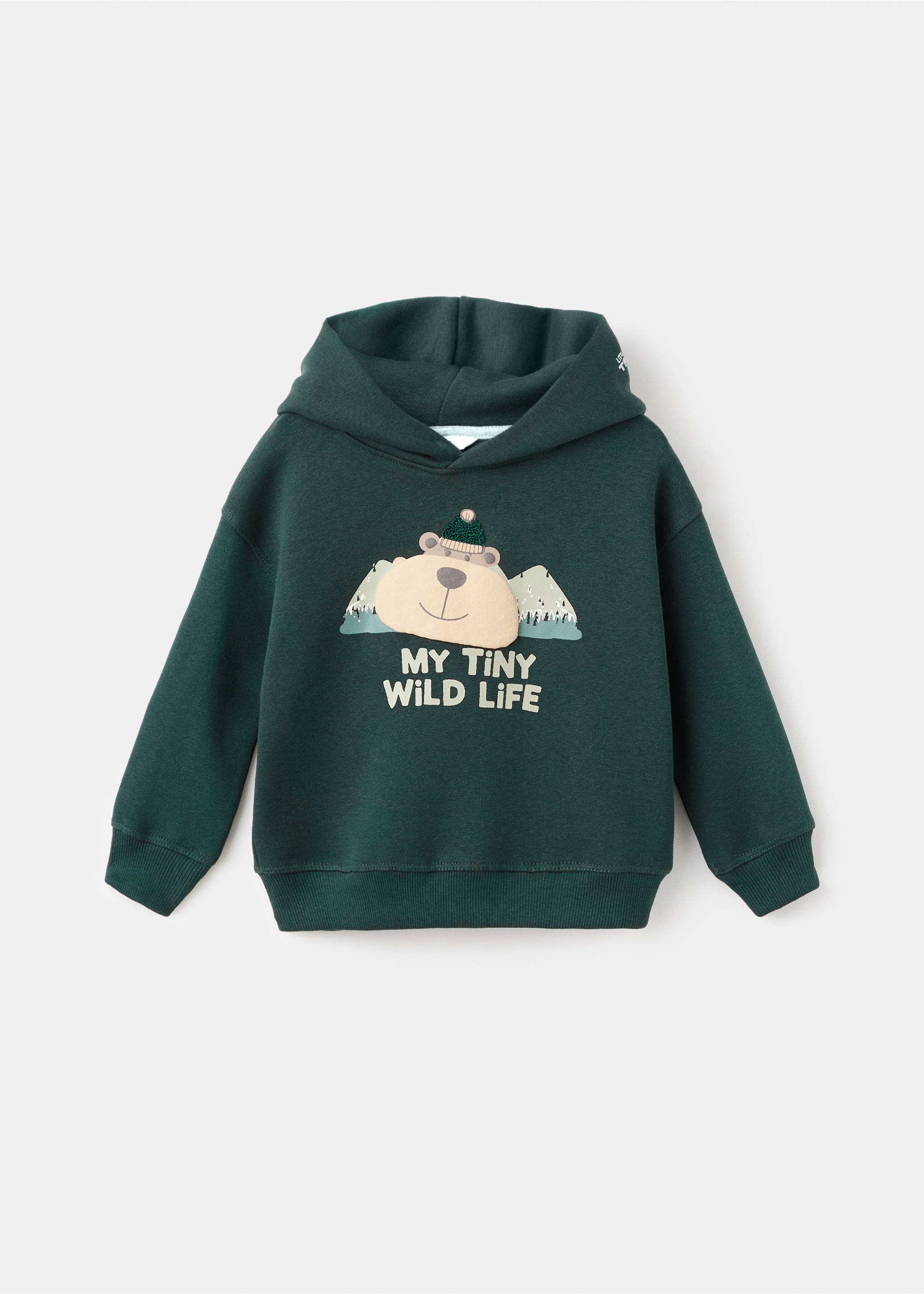 Sudadera estampada capucha - Artículo sin modelo, Verde oscuro. Ref: 17047773-00.