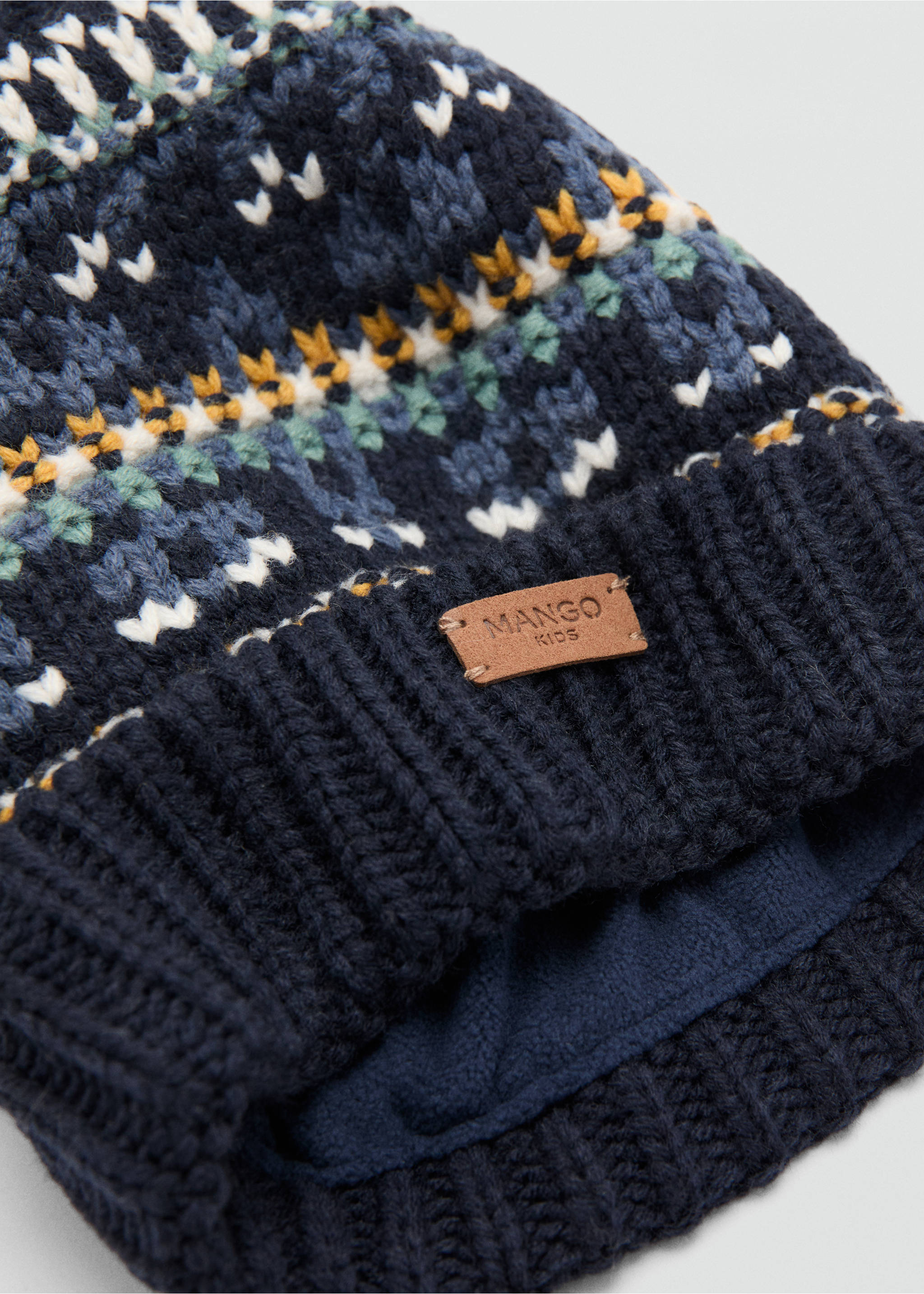 Knitted bobble hat - Medium plane, Navy. Ref: 17047775-00.
