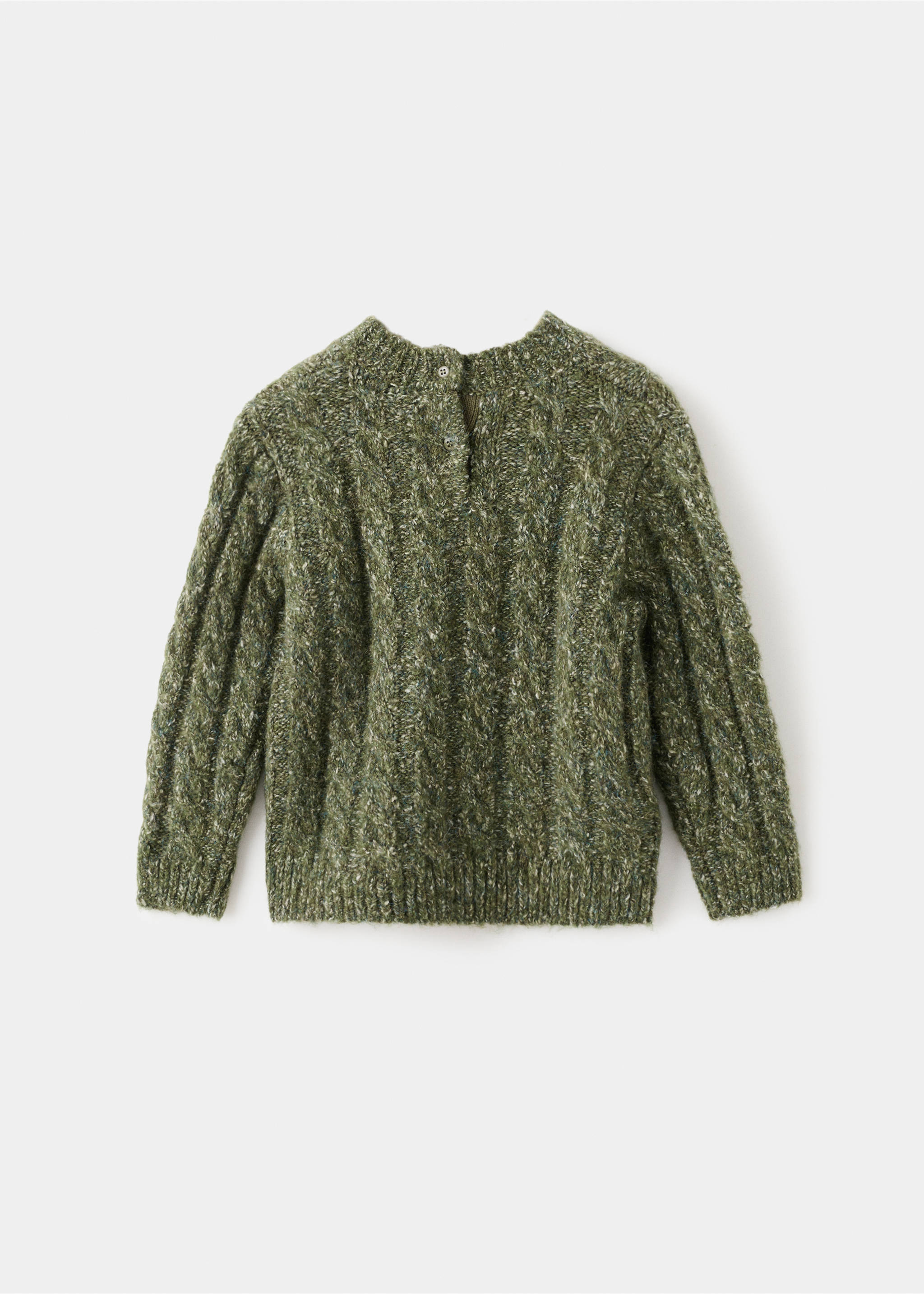 Pullover mit Zopfmuster - Rückseite des Artikels, Grün. Ref: 17047788-00.