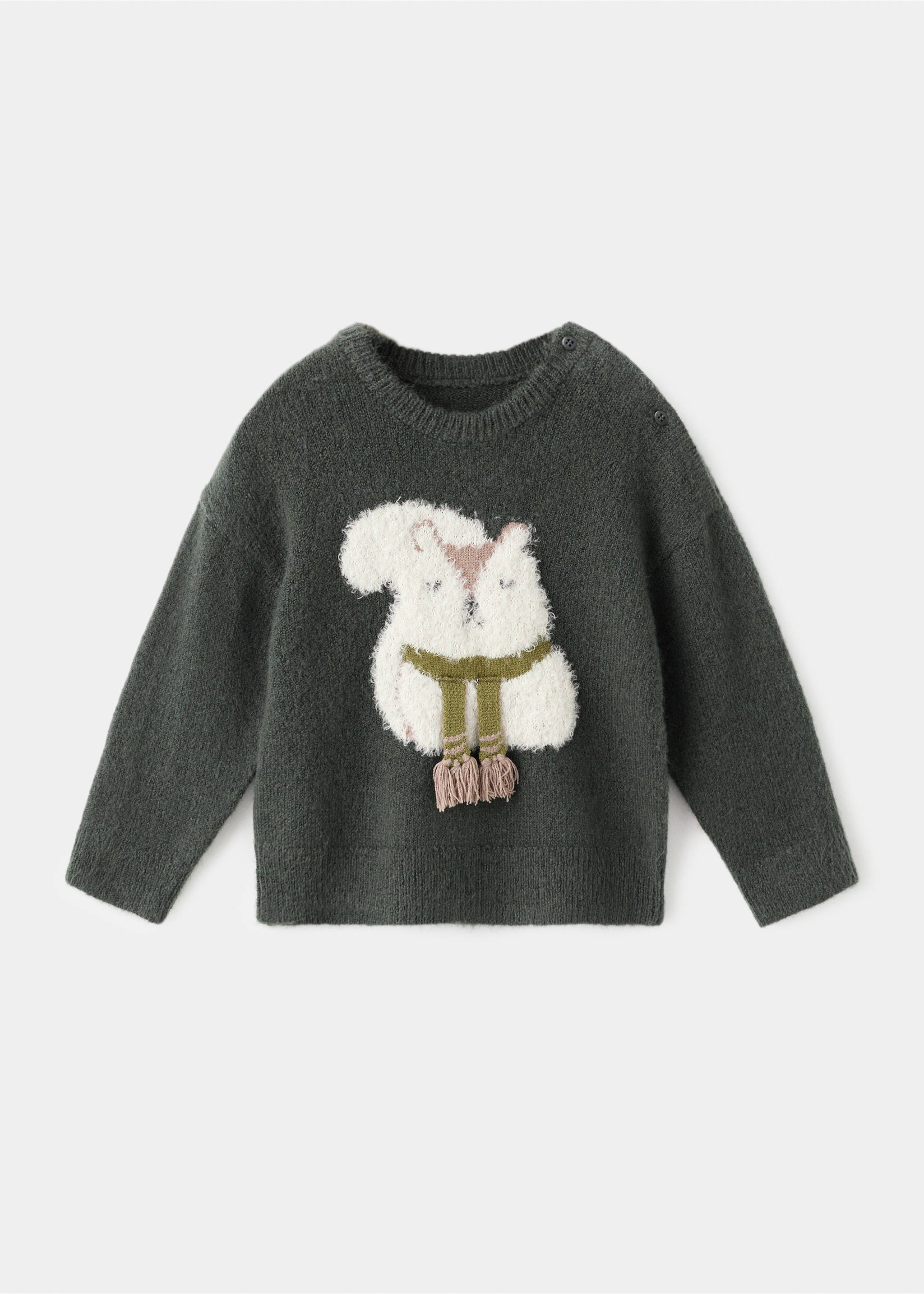 Jersey bordado animal - Artículo sin modelo, Verde oscuro. Ref: 17047789-00.