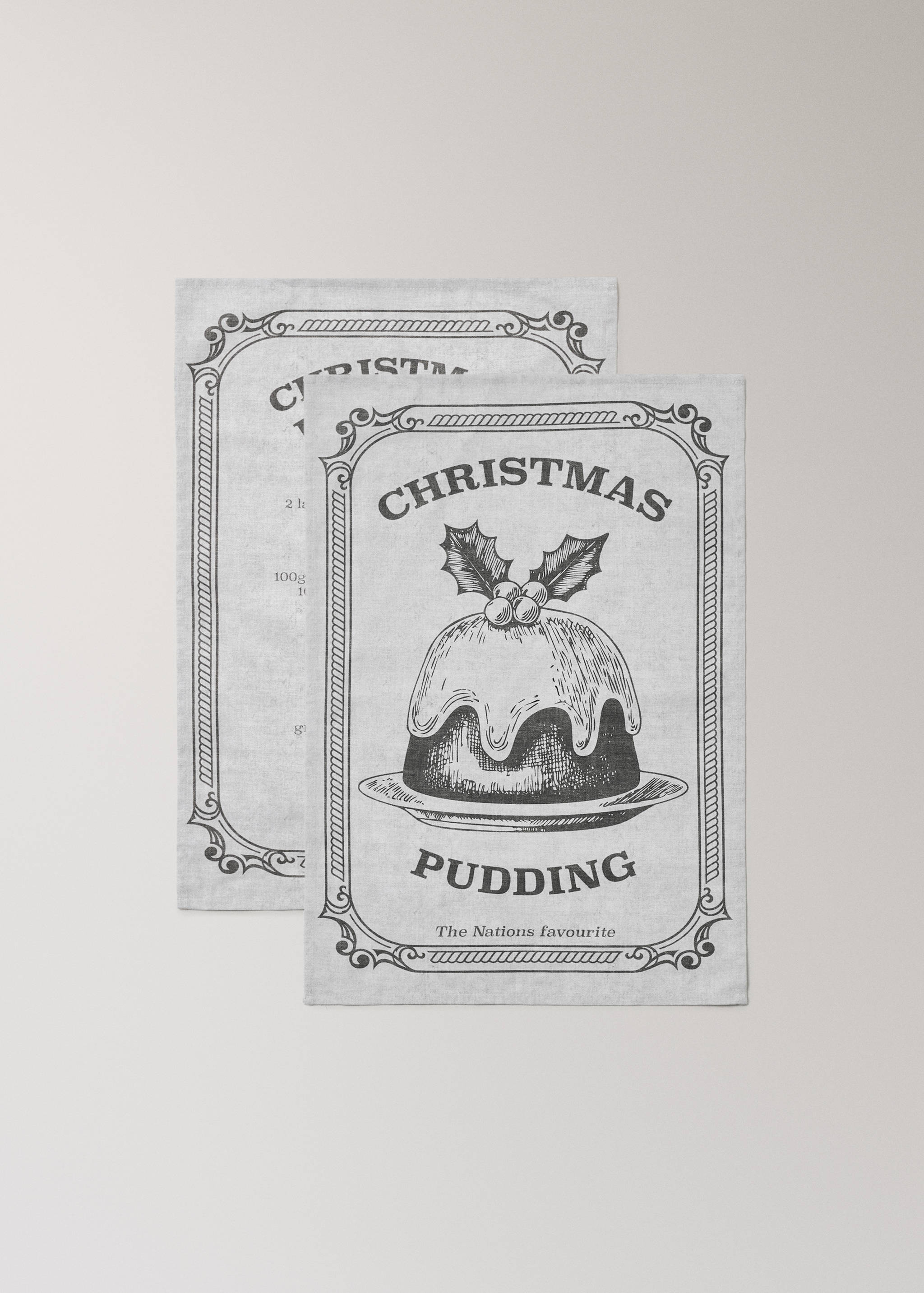 Küchentuch mit Weihnachtspudding-Print - Detail des Artikels 1