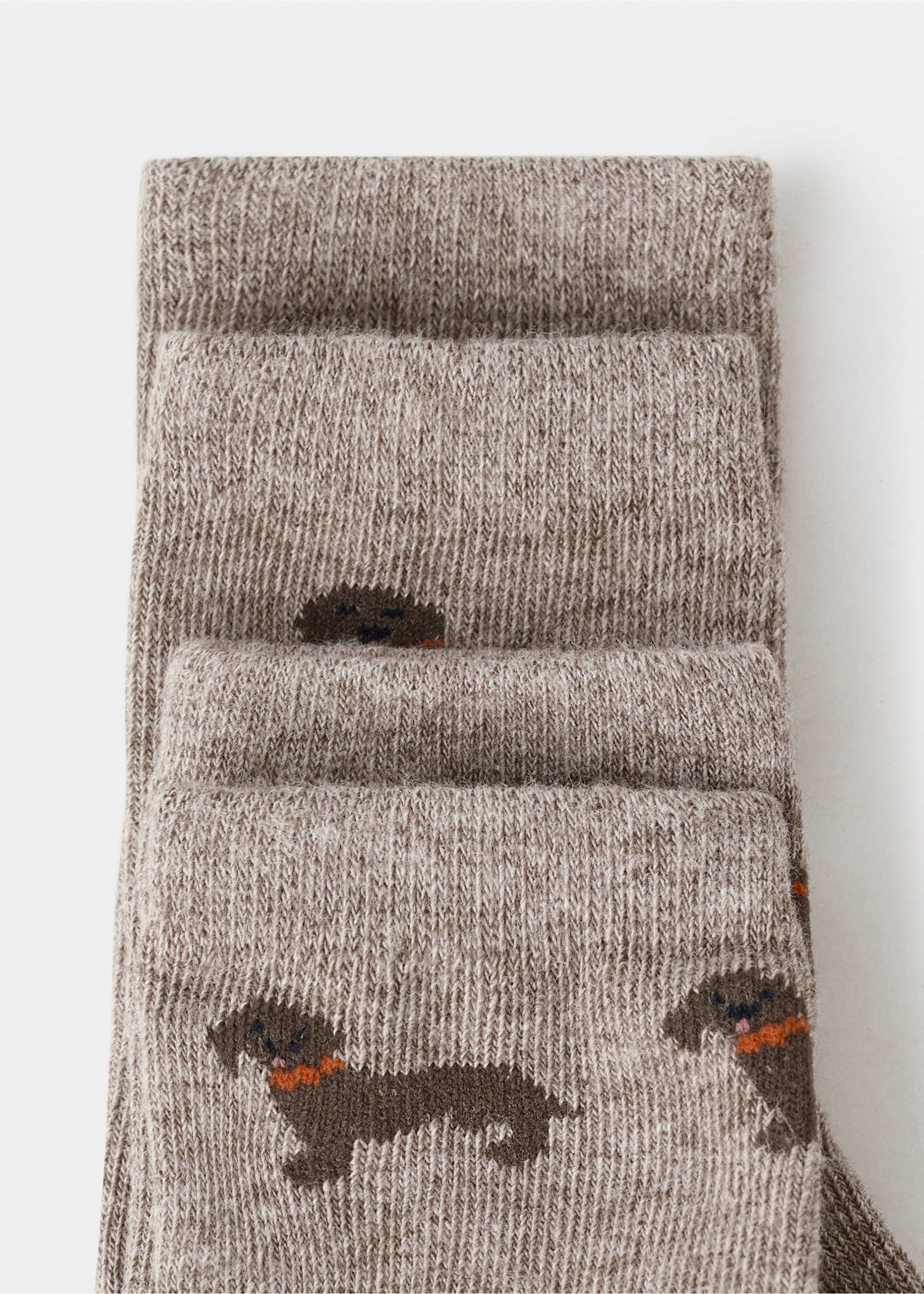 2 pack patterned socks - Details of the article 8, Medium Brown. Ref: 17047796-00.