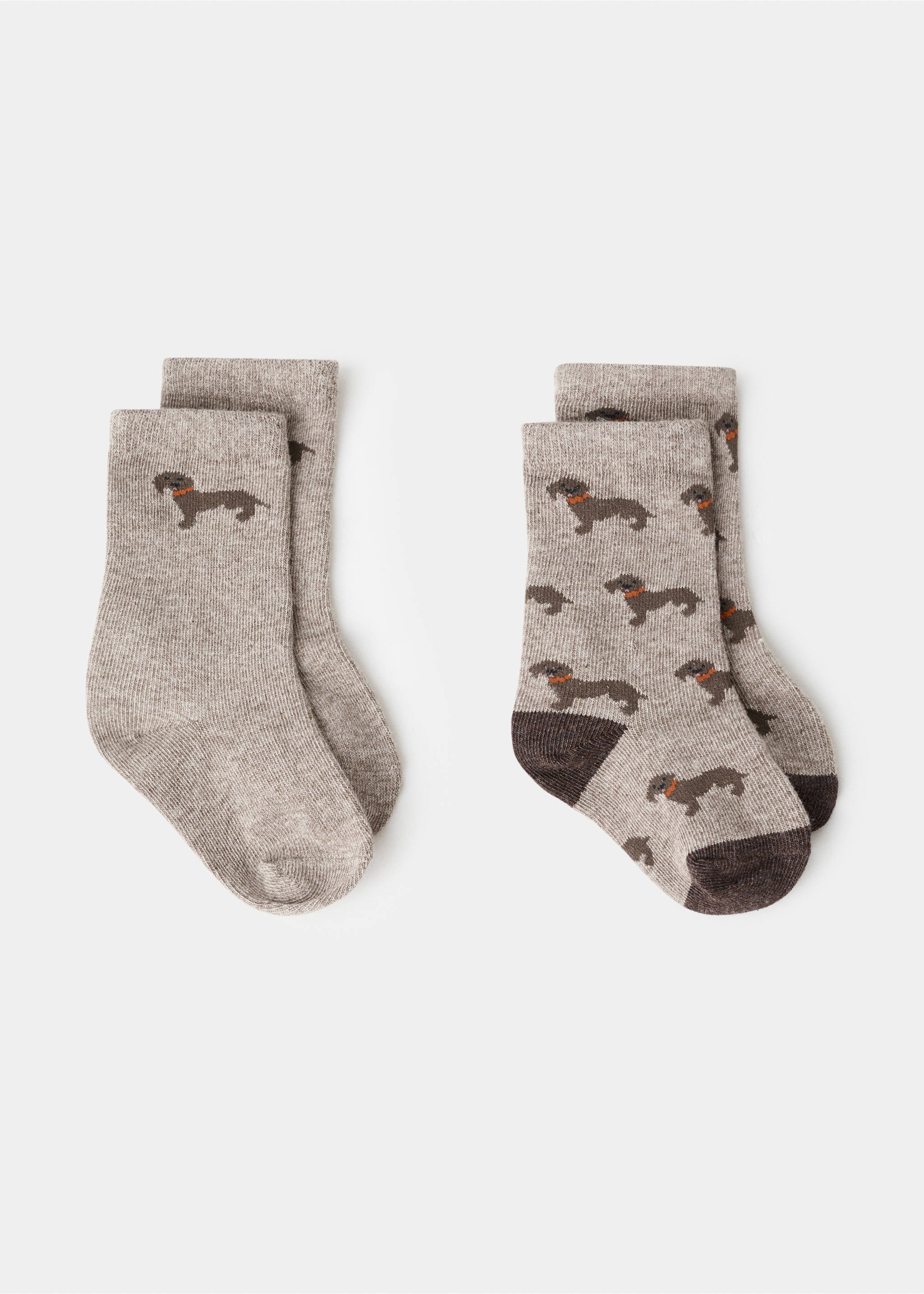 2 pack patterned socks - Article without model, Medium Brown. Ref: 17047796-00.