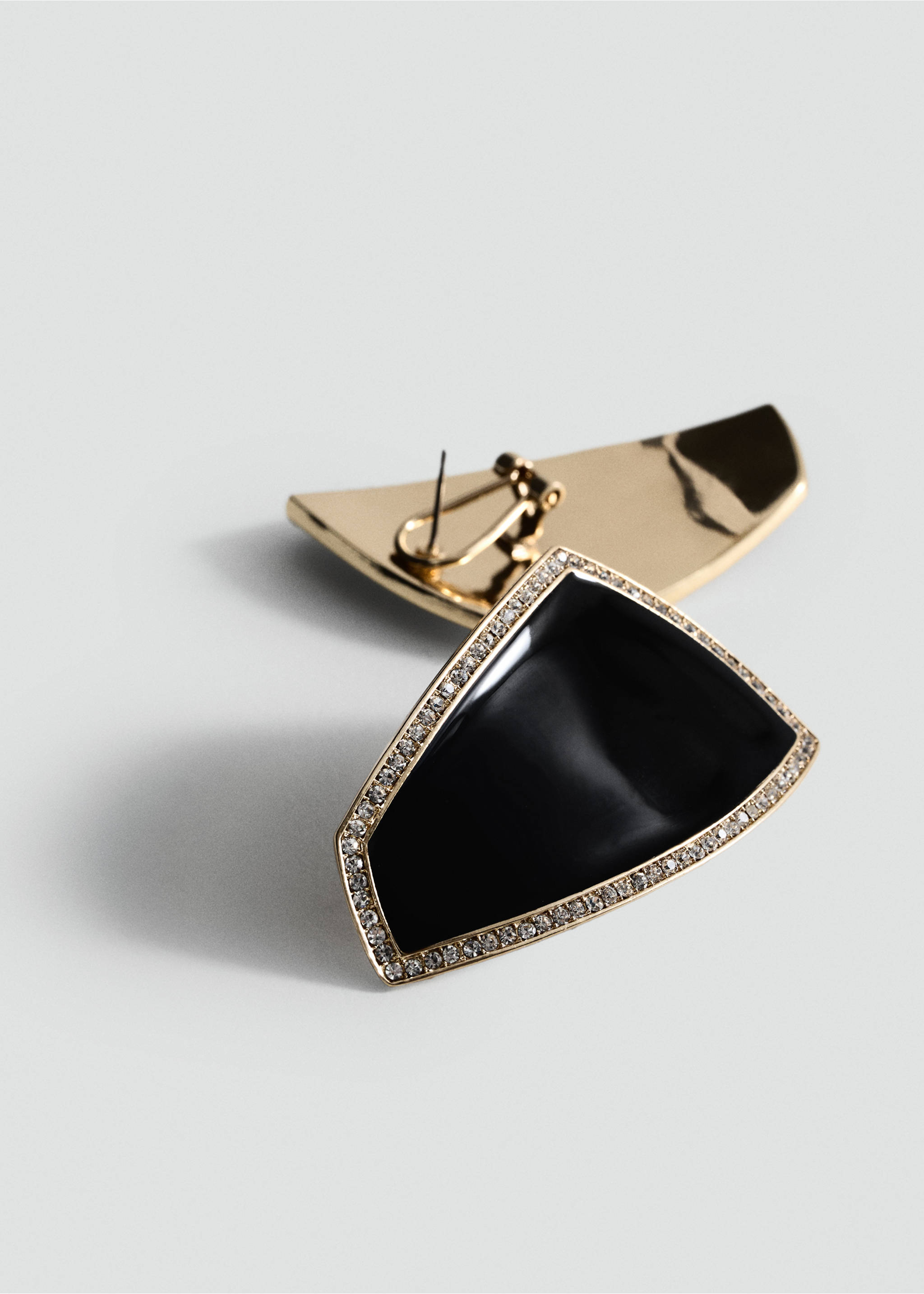 Earrings with combined crystals - Medium plane, Black. Ref: 17047797-00.