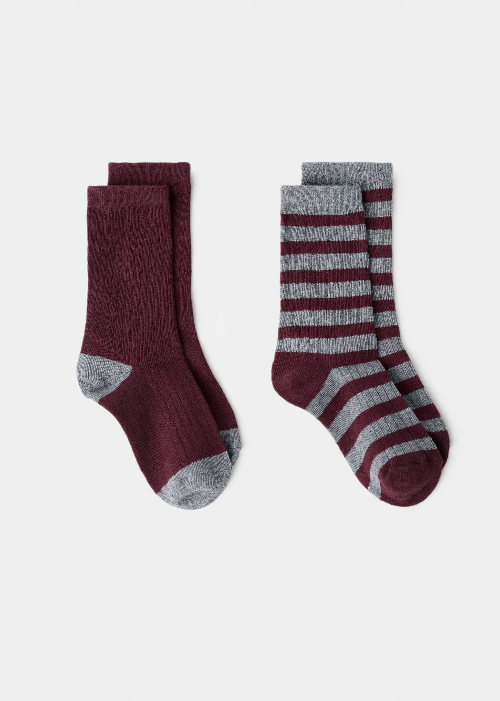 2 pack patterned socks - Article without model, Burgundy. Ref: 17047799-00.