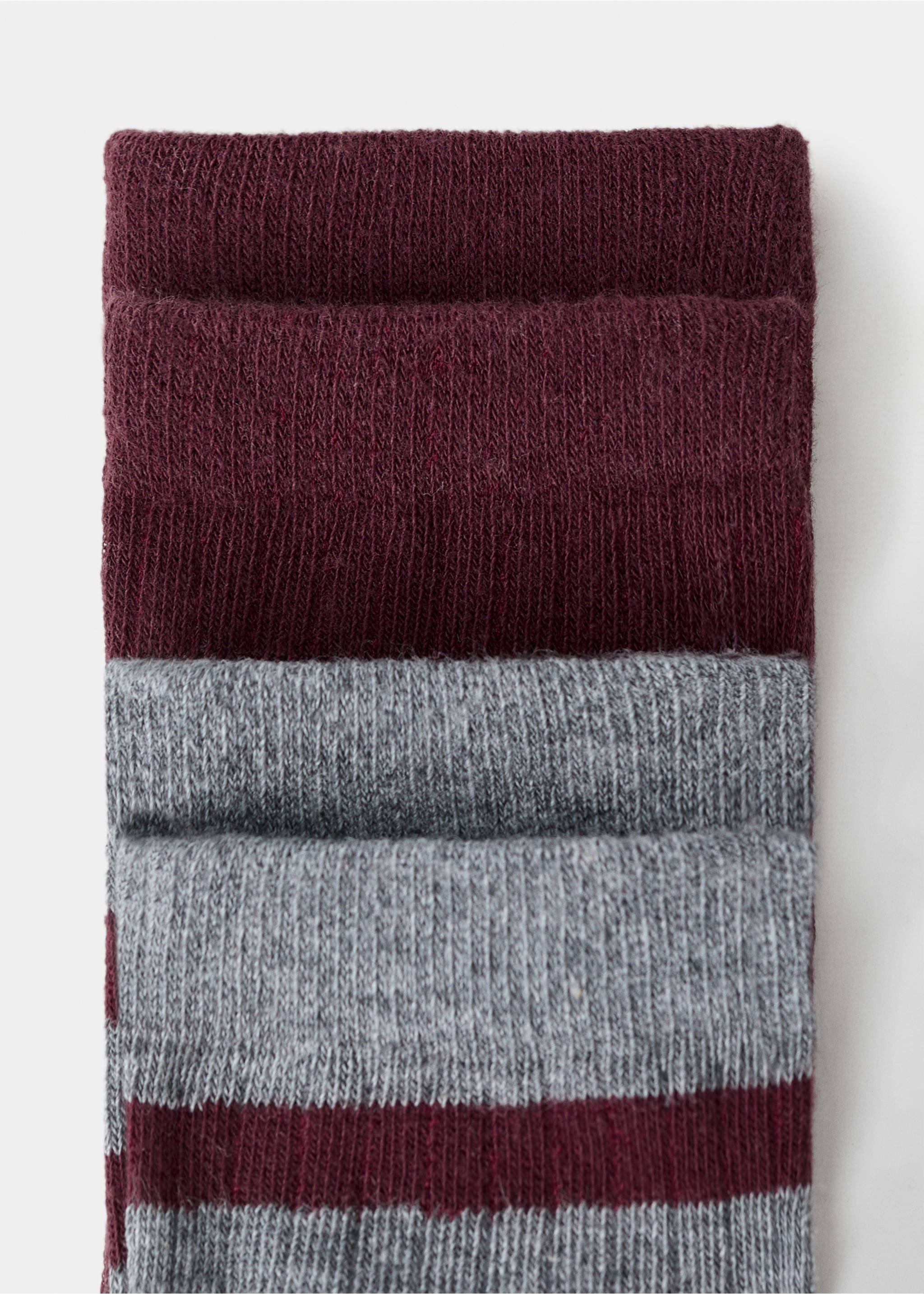 2 pack patterned socks - Details of the article 8, Burgundy. Ref: 17047799-00.