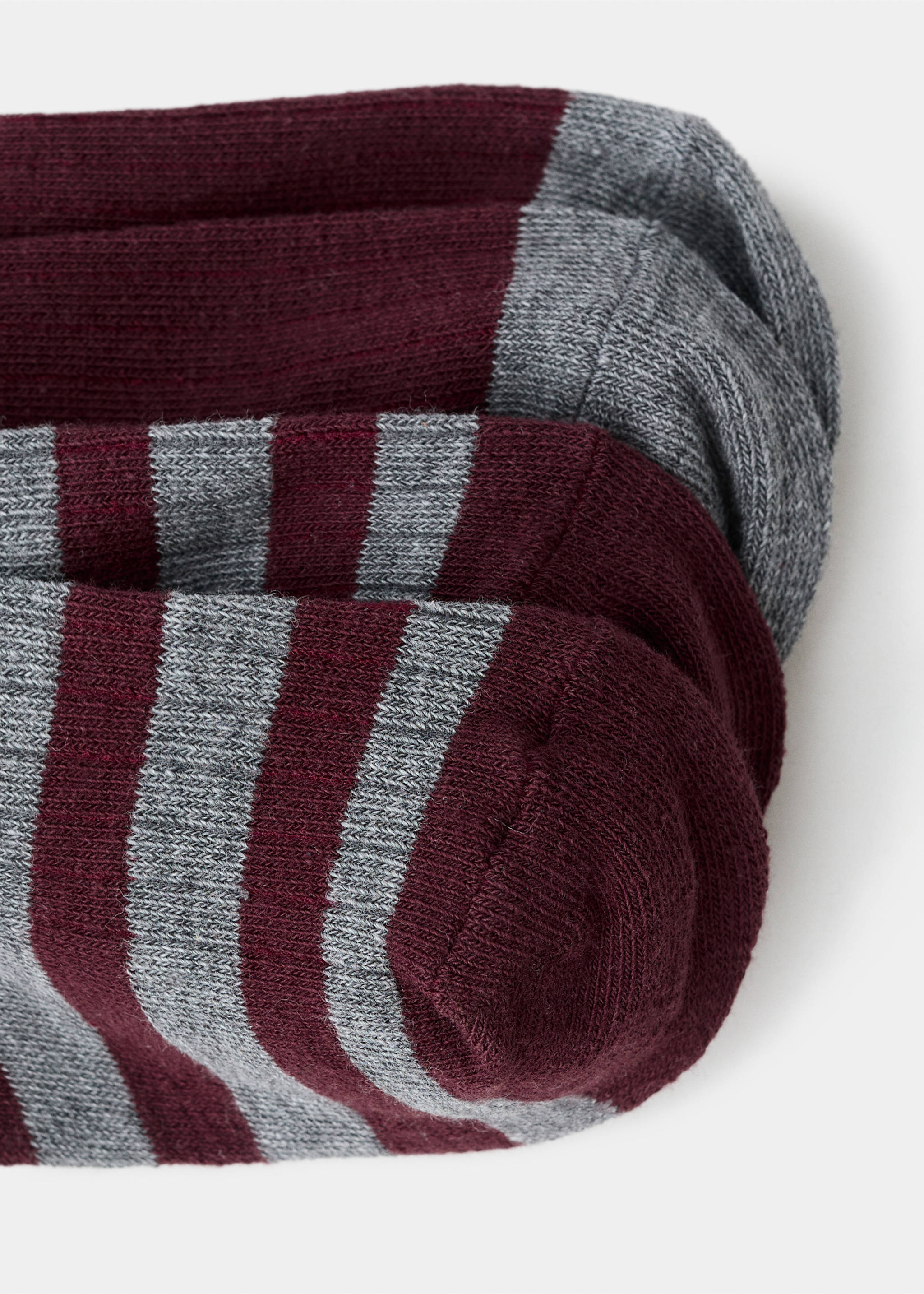 2 pack patterned socks - Details of the article 0, Burgundy. Ref: 17047799-00.