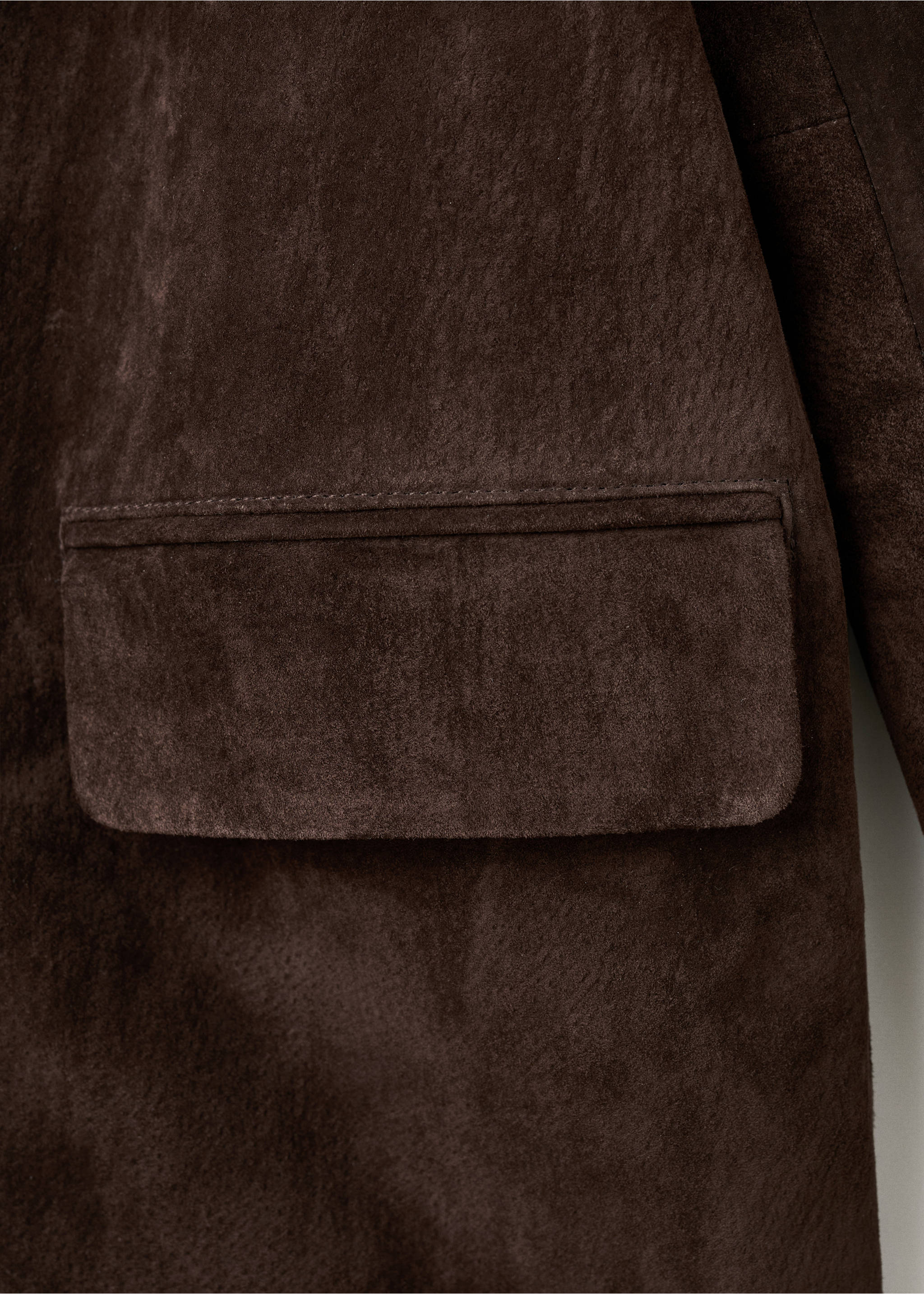 Blazer droit daim - Détail de l'article 0, Chocolat. Ref: 17047811-00.