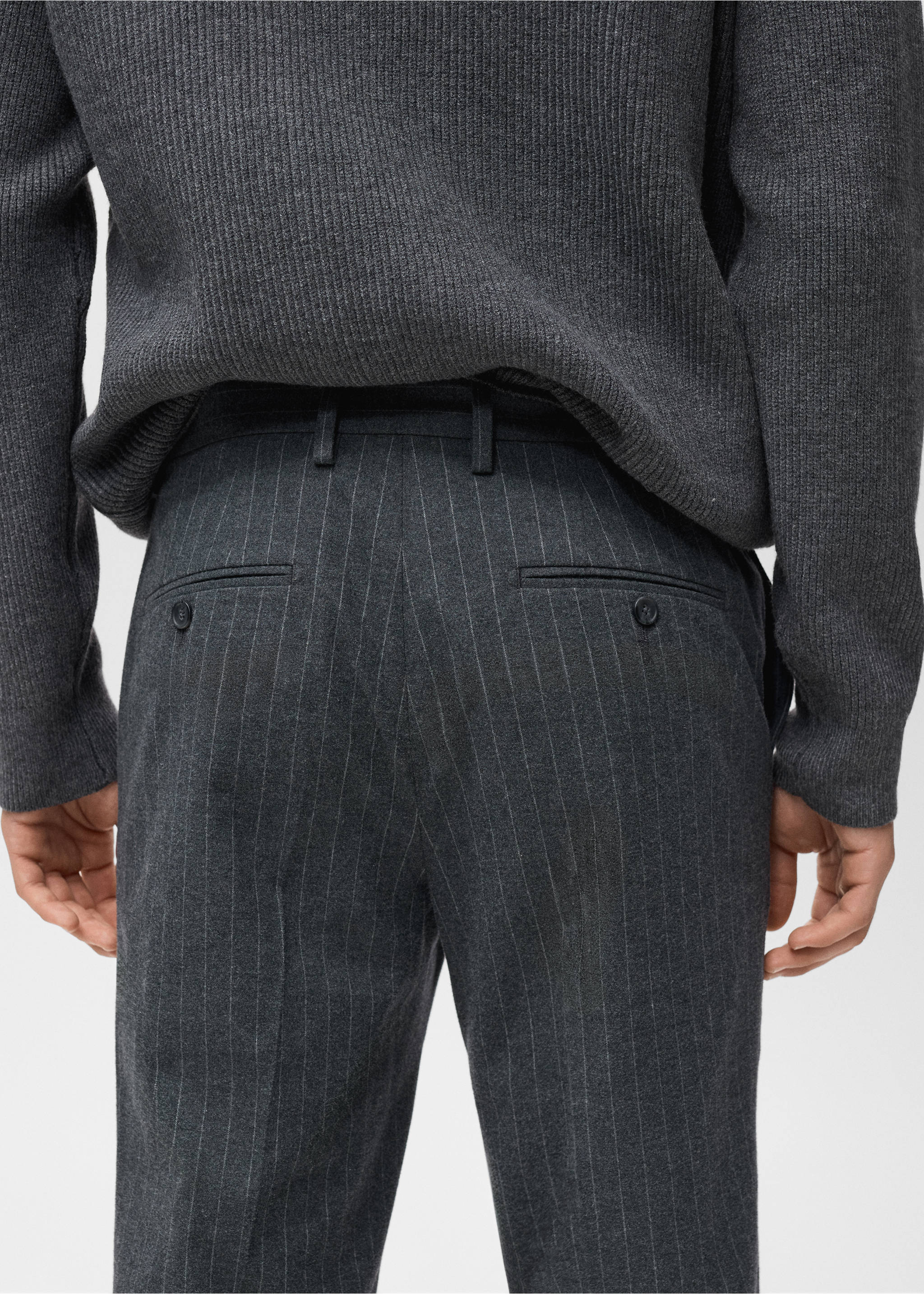 Παντελόνι φανέλα slim fit - Λεπτομέρεια του προϊόντος 4, Γκρι Μέτριο Μελανζέ. Ref: 17047885-00.