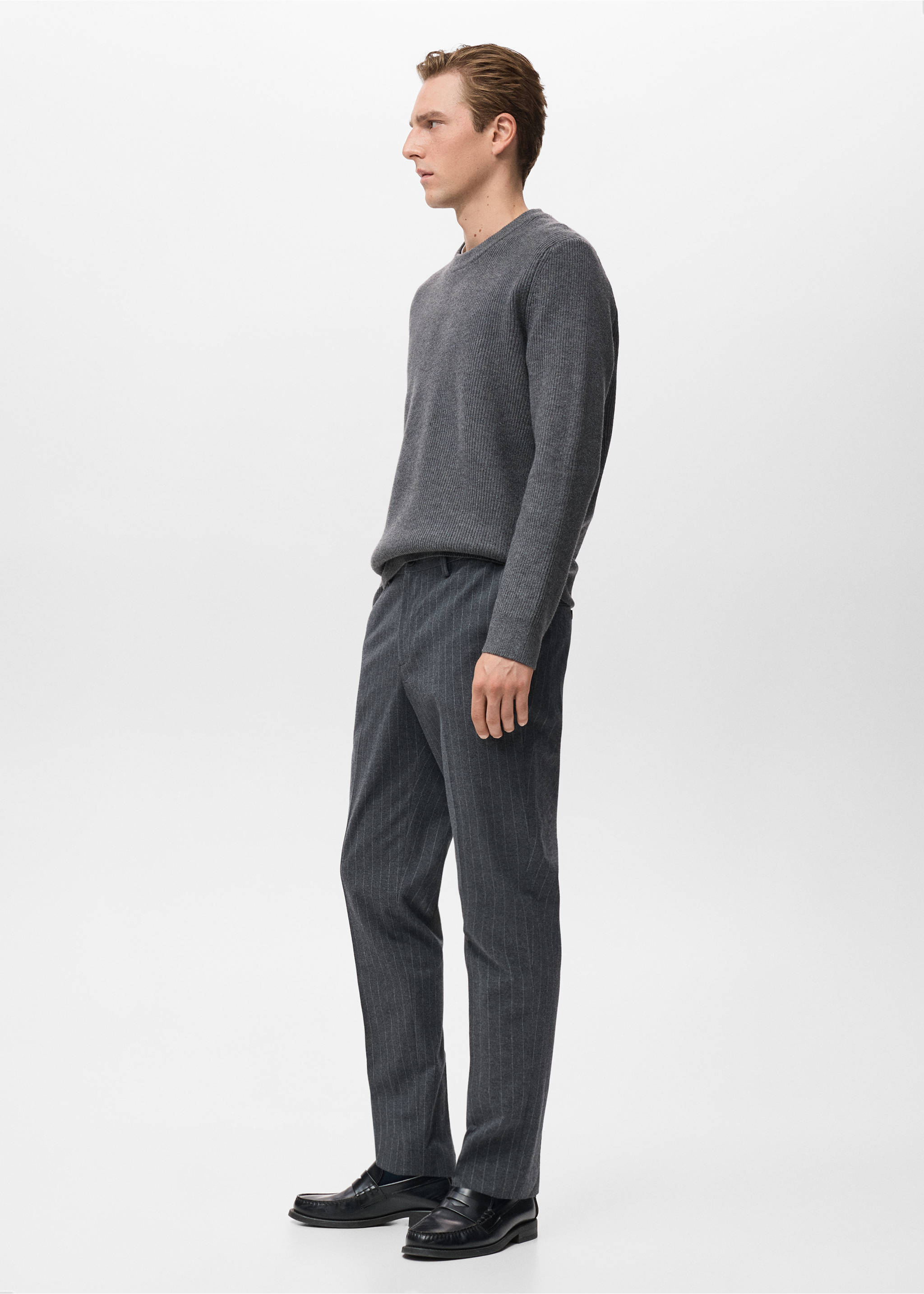 Παντελόνι φανέλα slim fit - Λεπτομέρεια του προϊόντος 2, Γκρι Μέτριο Μελανζέ. Ref: 17047885-00.