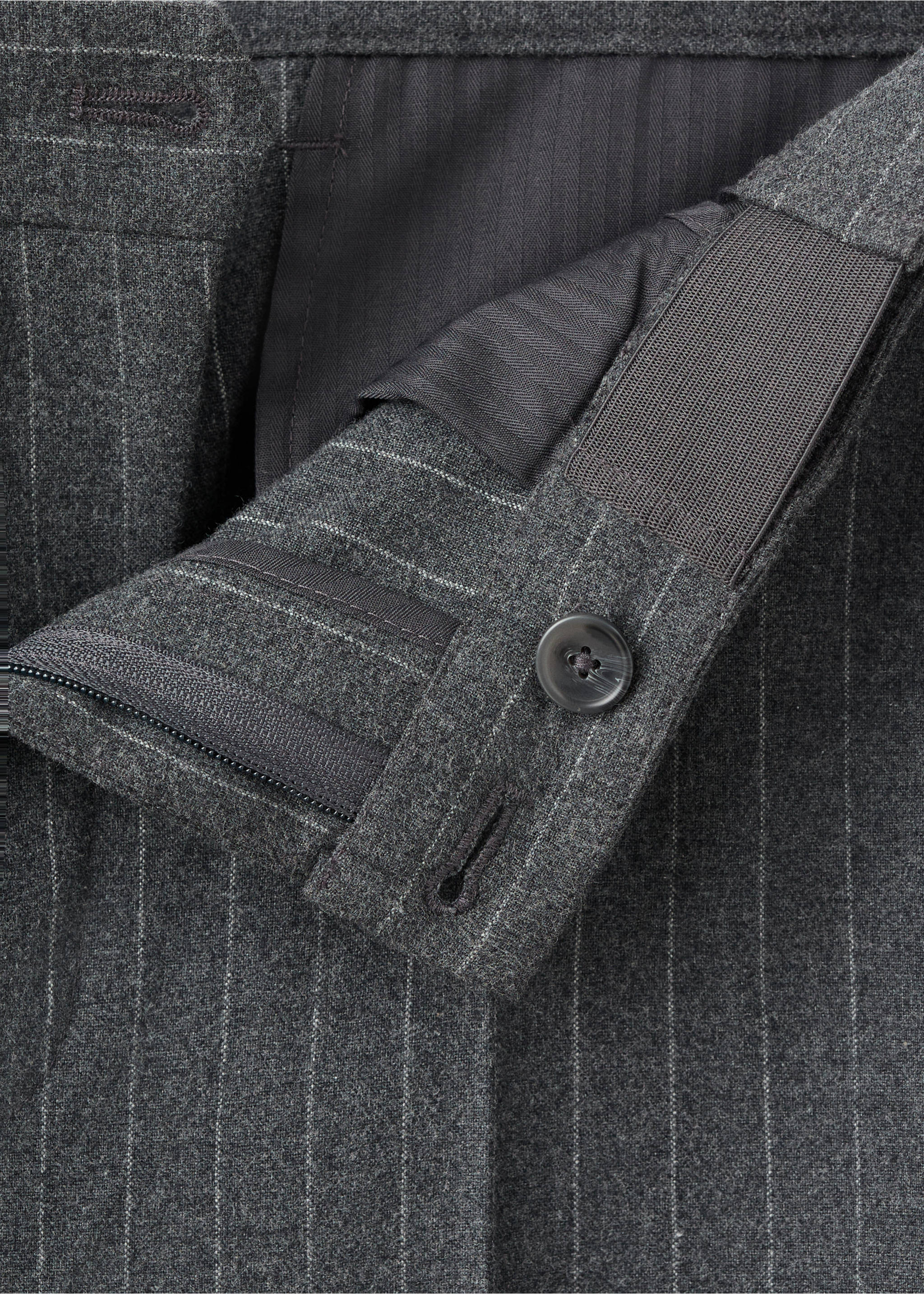 Παντελόνι φανέλα slim fit - Λεπτομέρεια του προϊόντος 8, Γκρι Μέτριο Μελανζέ. Ref: 17047885-00.