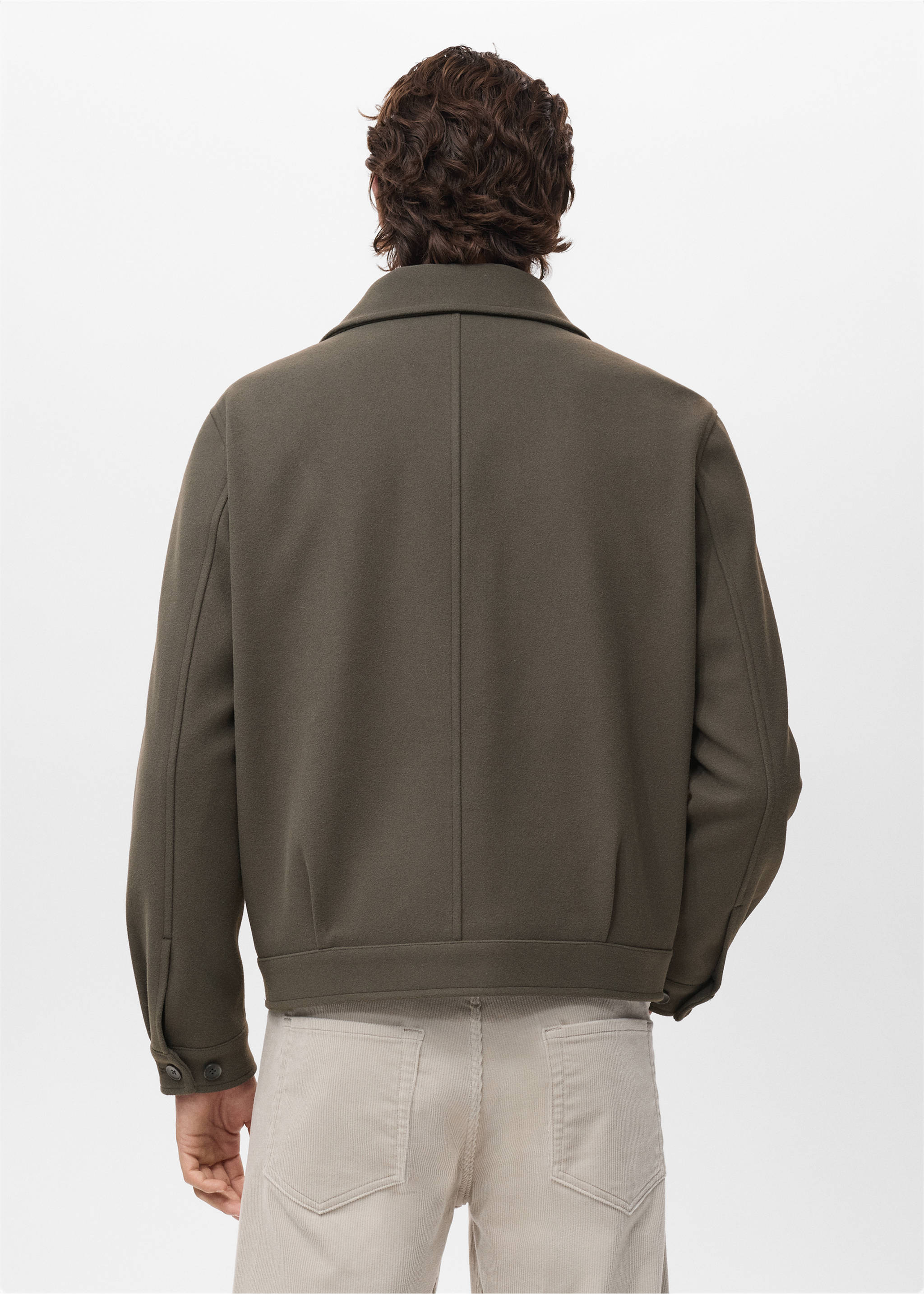 Jacket with zip pockets - Reverse of the article, Dark Green. Ref: 17047888-00.
