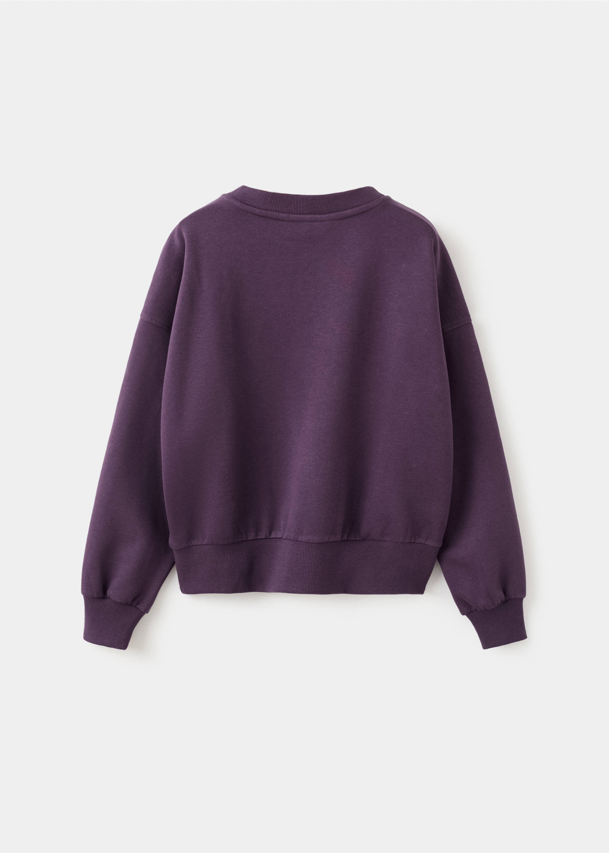 Sweat brodé et imprimé - Verso de l’article, Prune. Ref: 17047891-00.