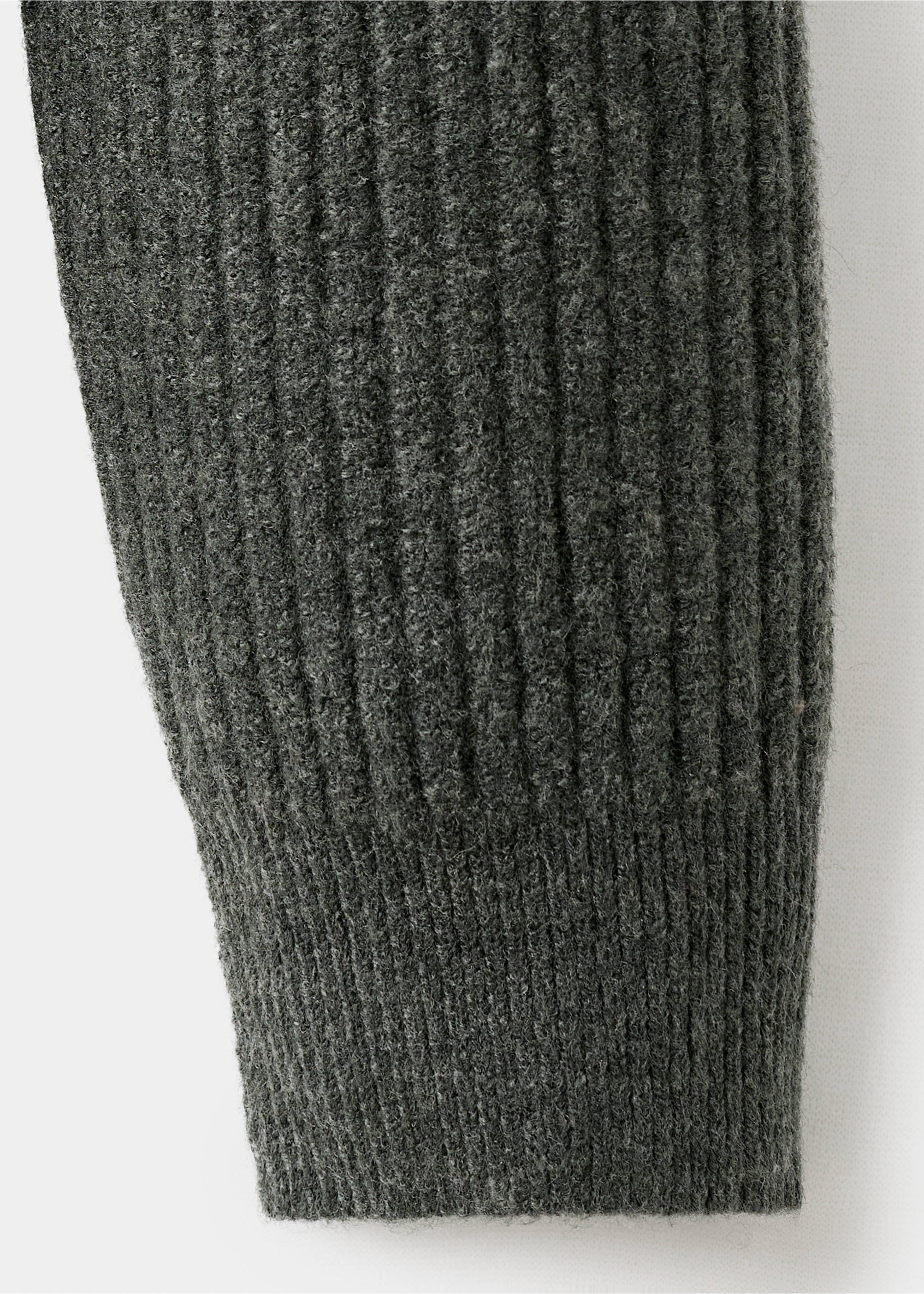 Ribbed-knit cardigan with zip - Details of the article 0, Dark Green. Ref: 17047897-00.