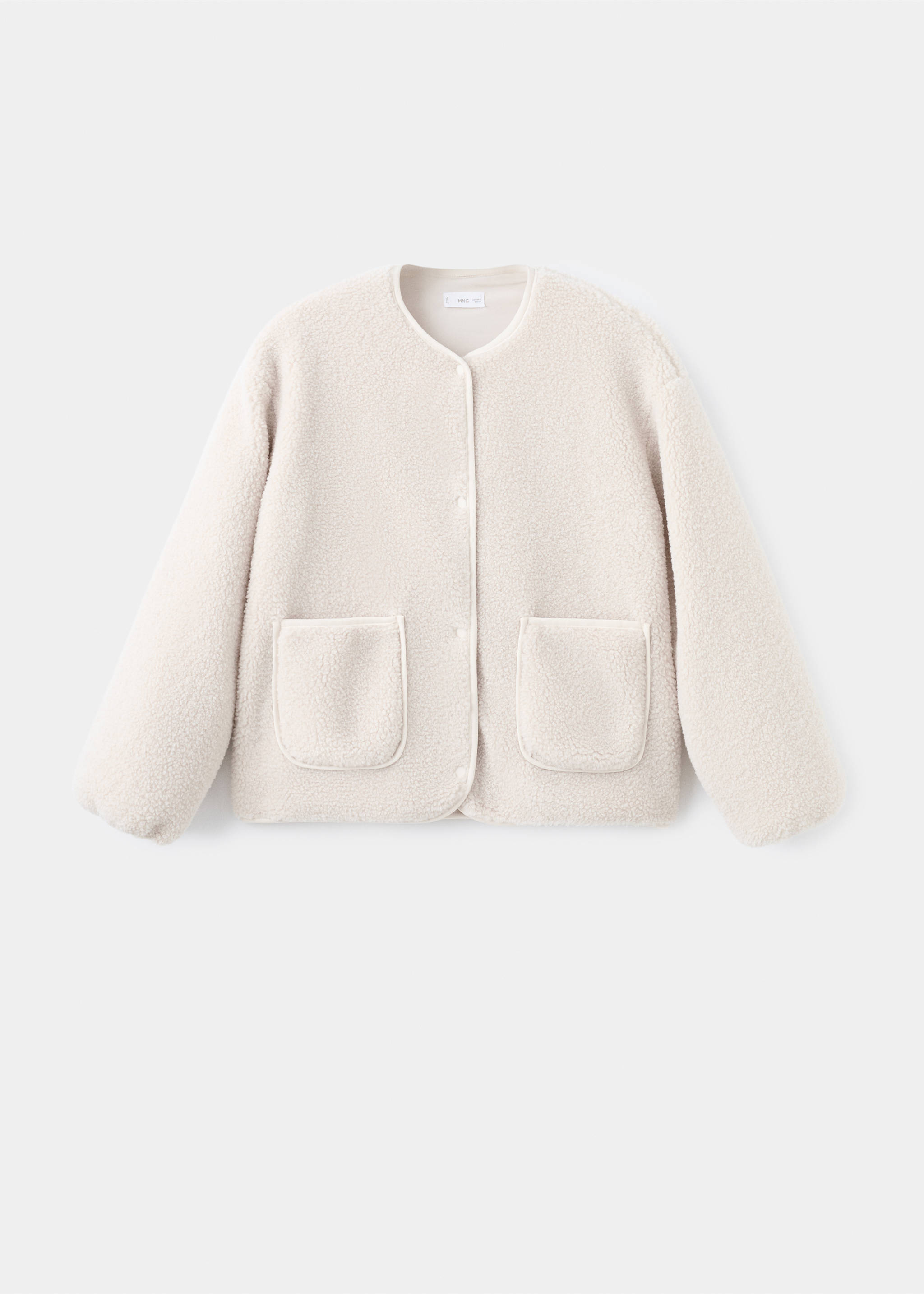 Shearling-effect jacket - Article without model, Ecru. Ref: 17047898-00.