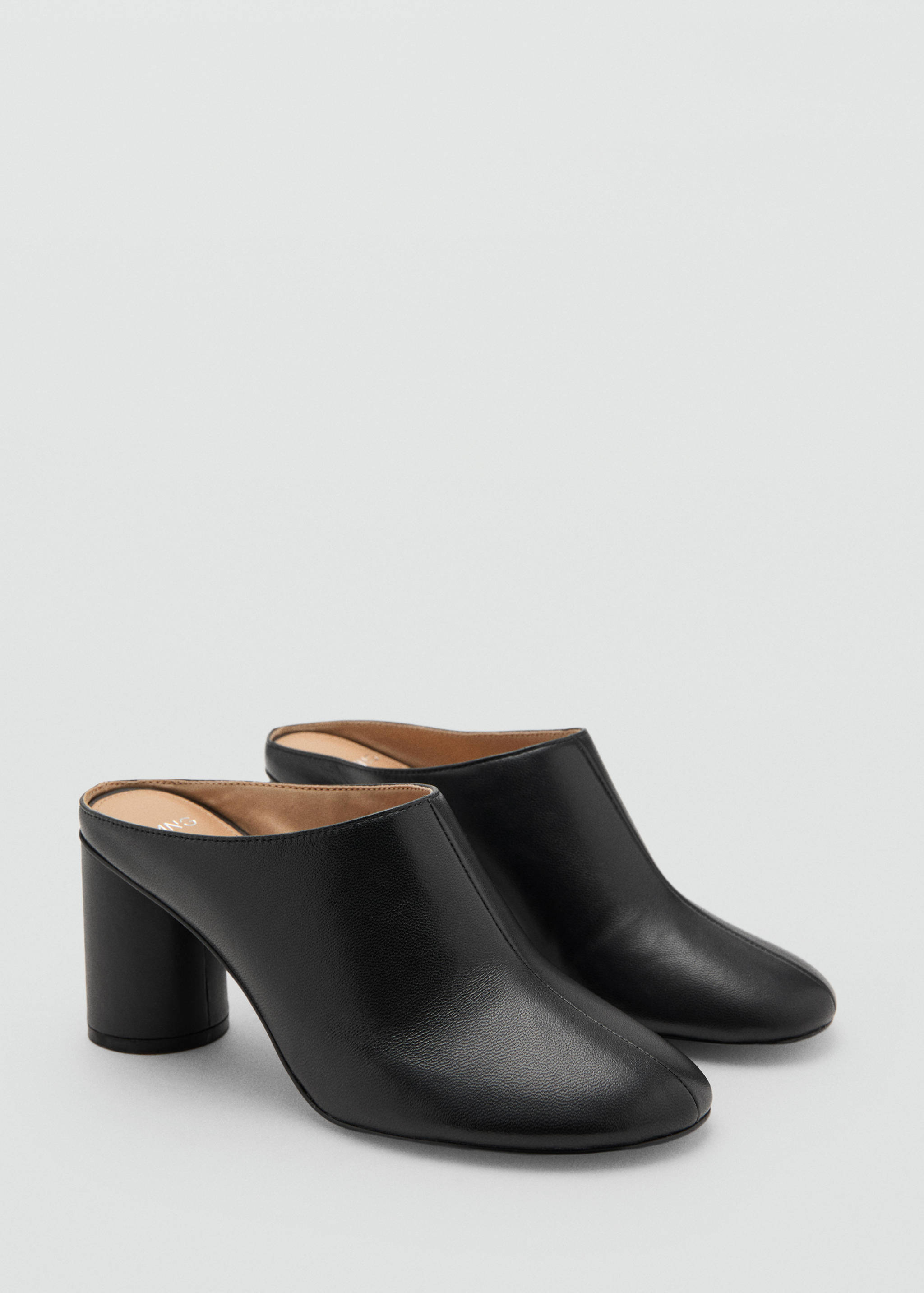 Leather heeled clogs - Medium plane