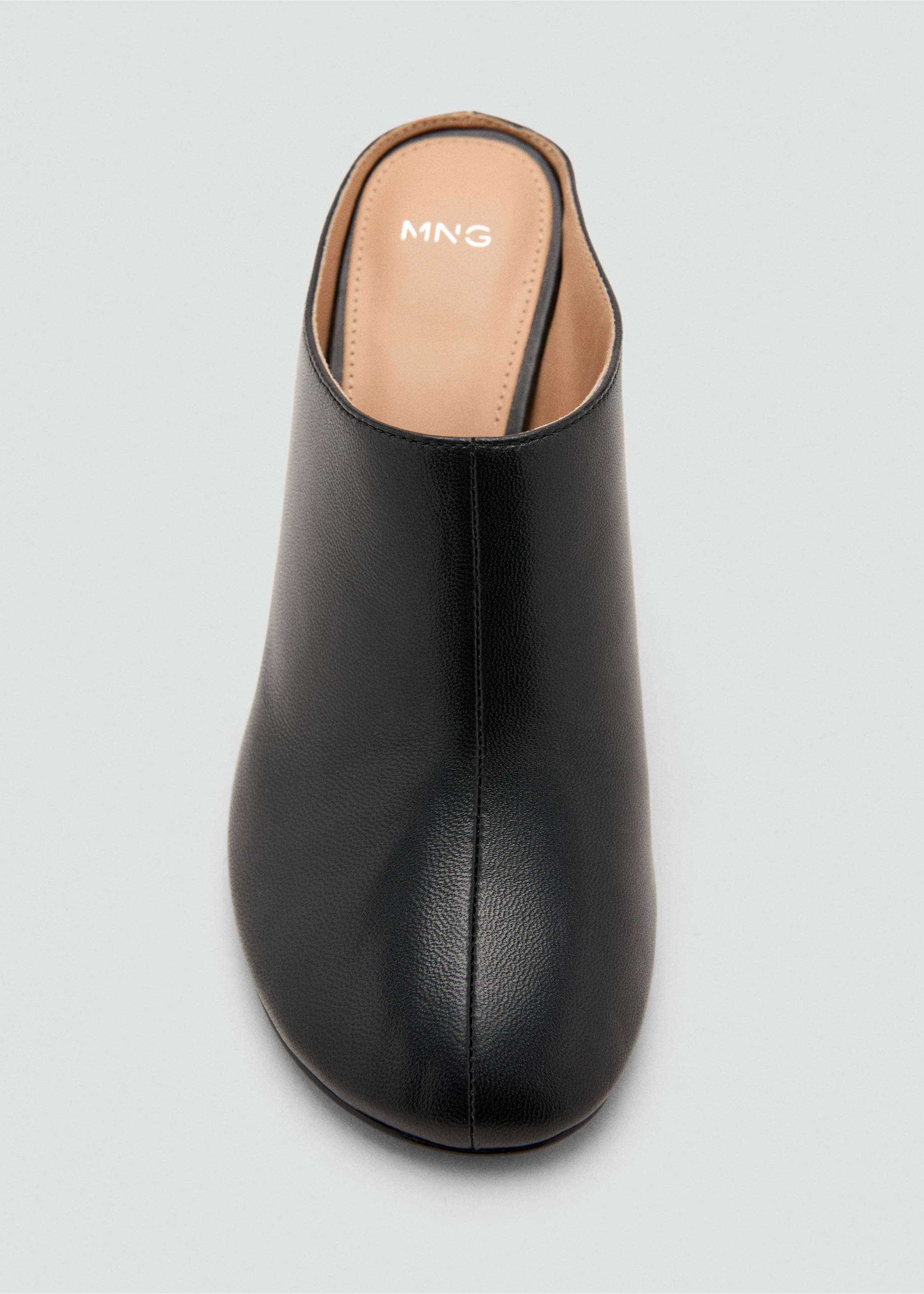 Leather heeled clogs - Details of the article 3, Black. Ref: 17047903-00.