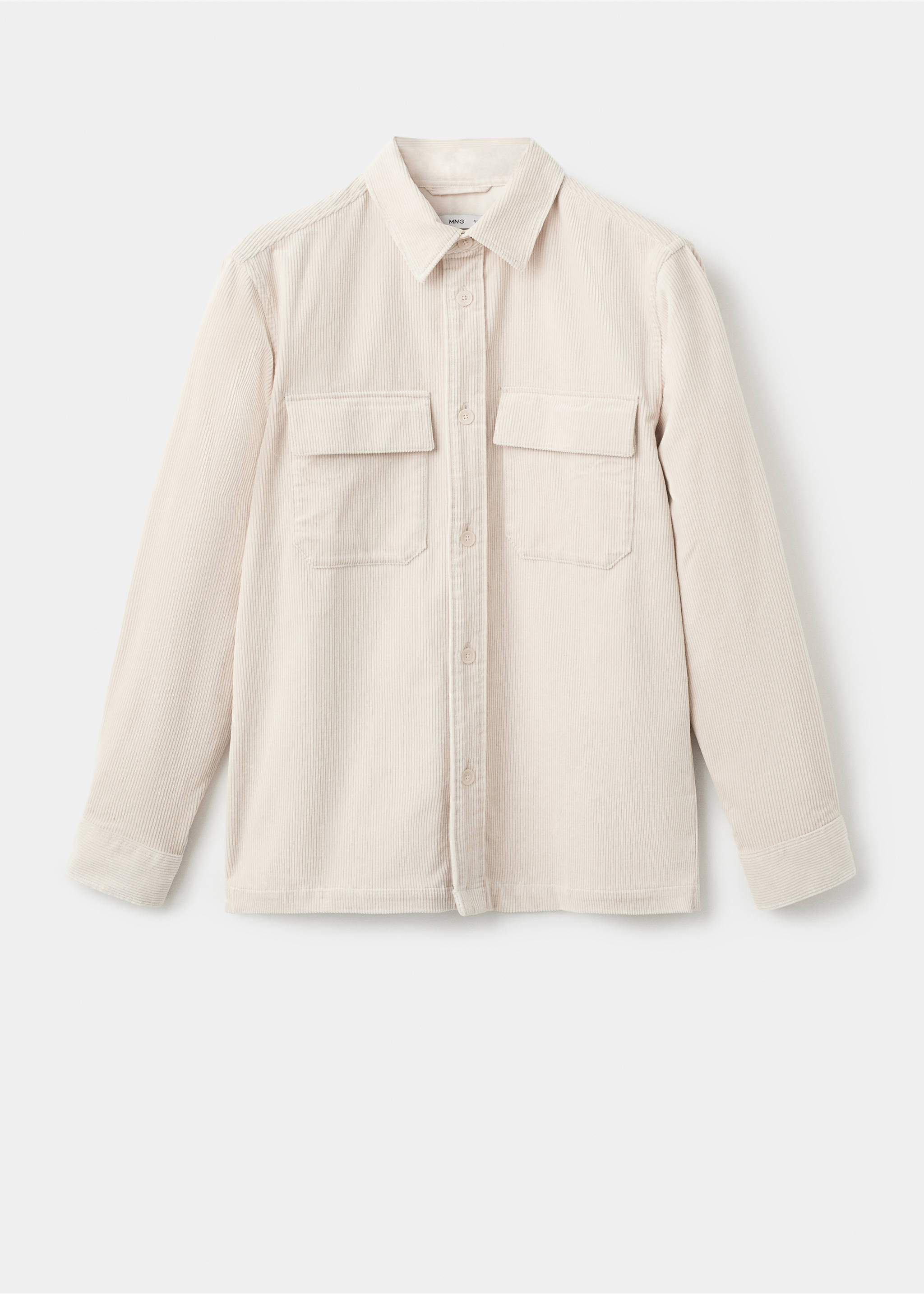 Light beige corduroy jacket with chest pockets and button fastening., Ecru. Ref: 17047905-00.