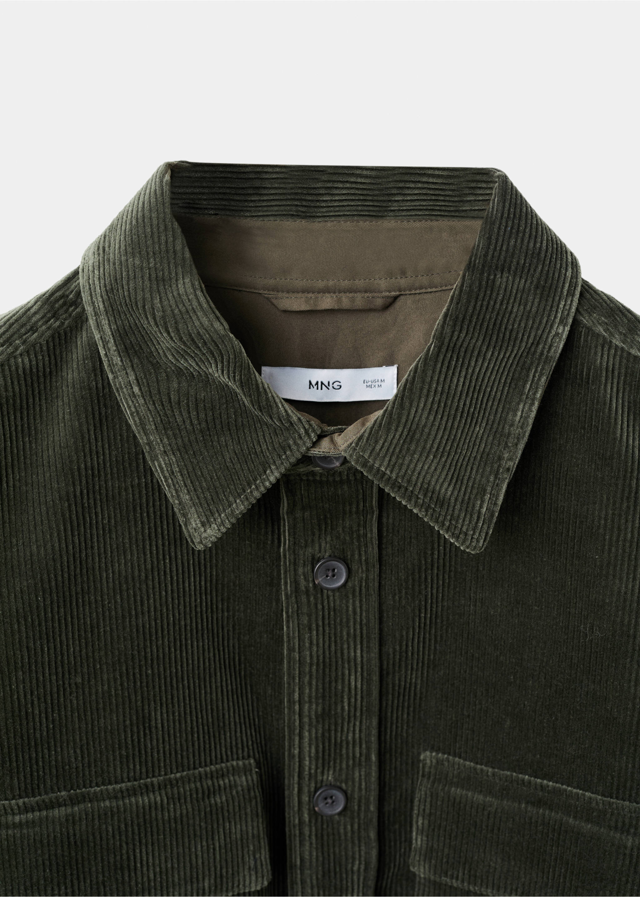 Cord-Overshirt mit Taschen - Detail des Artikels 8, Khaki. Ref: 17047905-00.