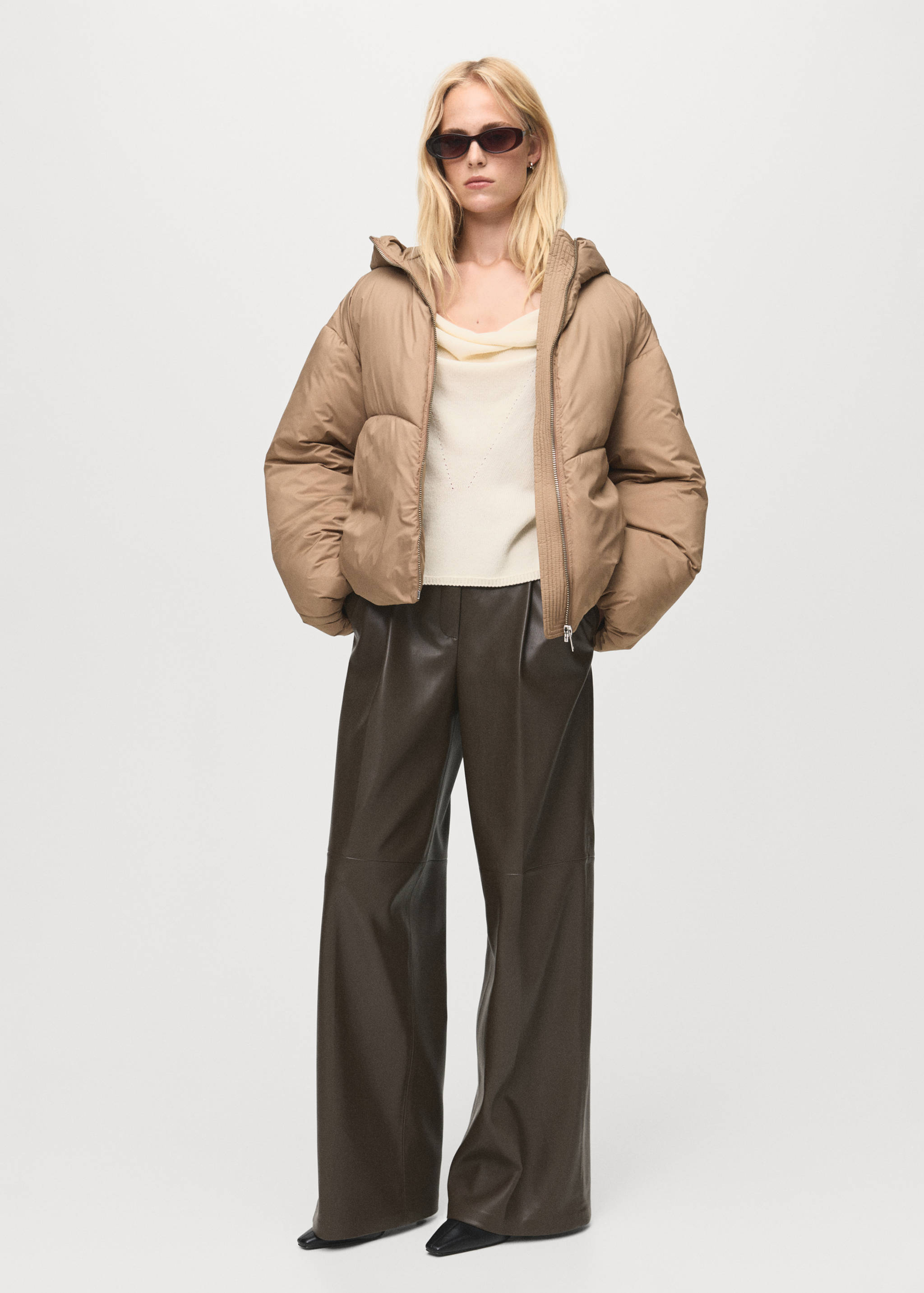 Short oversized anorak with hood - General plane