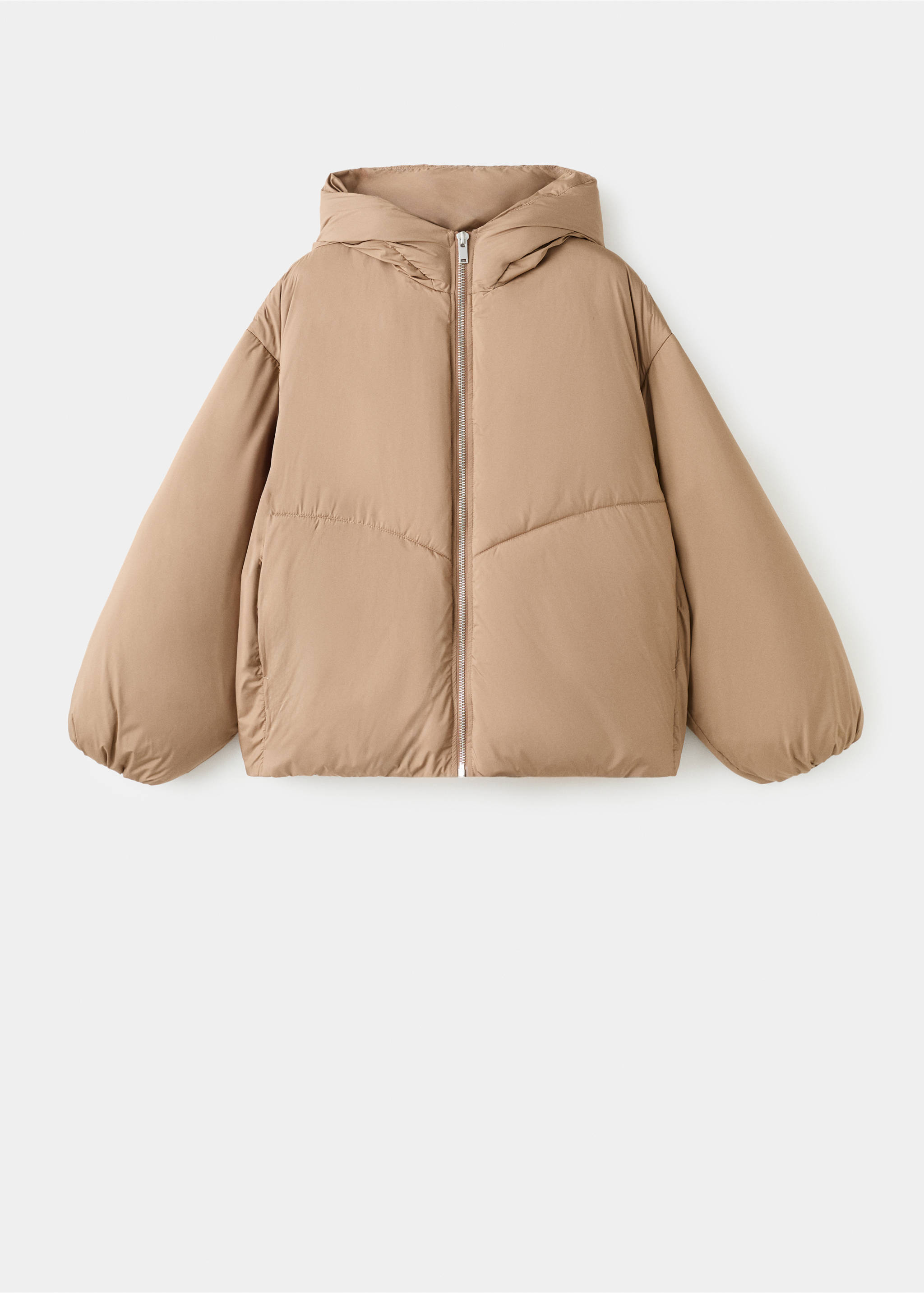 Short oversized anorak with hood - Article without model, Beige. Ref: 17048266-00.