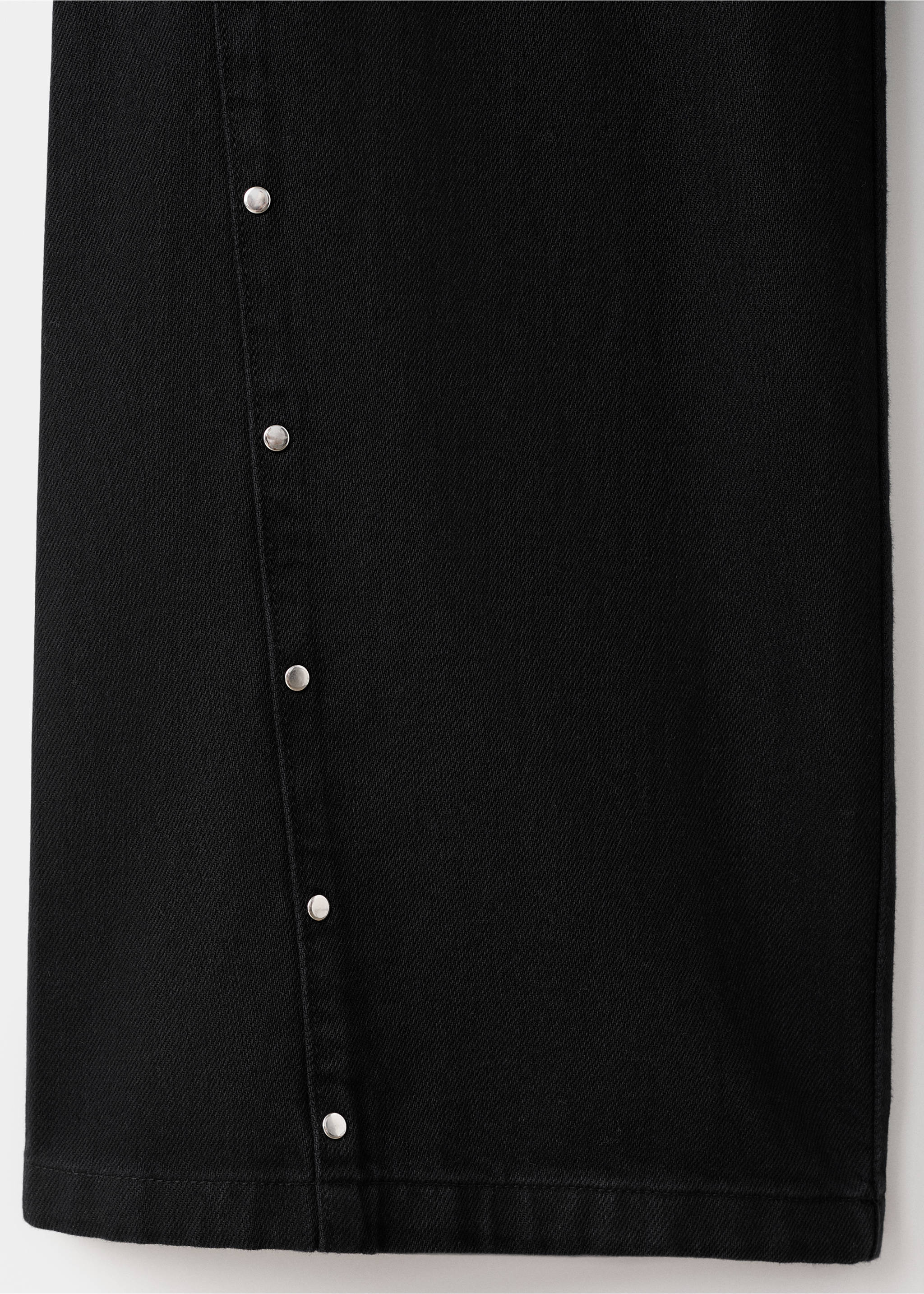 Wide leg jeans with studs - Details of the article 0, Black denim. Ref: 17048267-00.
