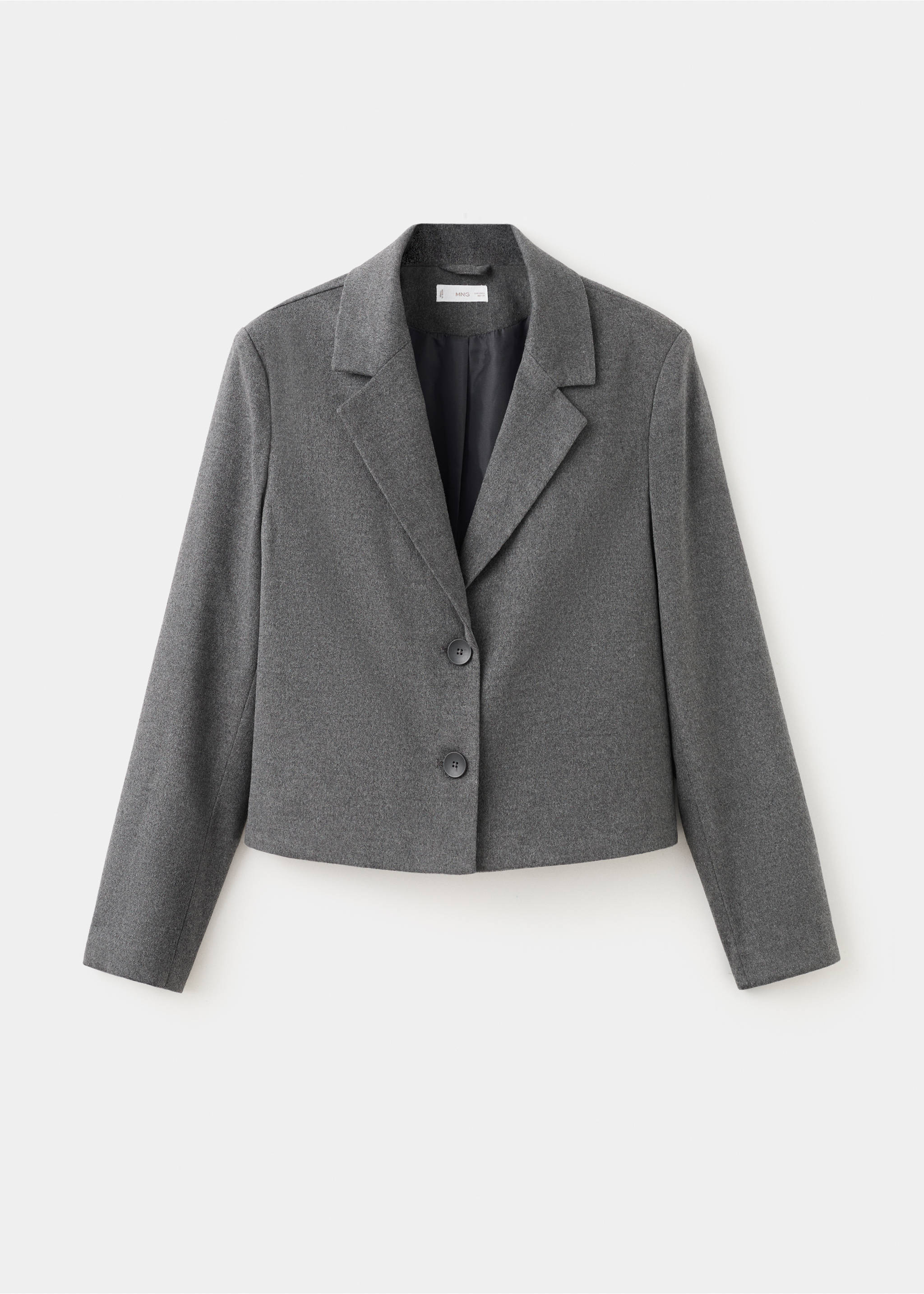 Blazer court à revers - Article sans modèle, Gris. Ref: 17048268-00.
