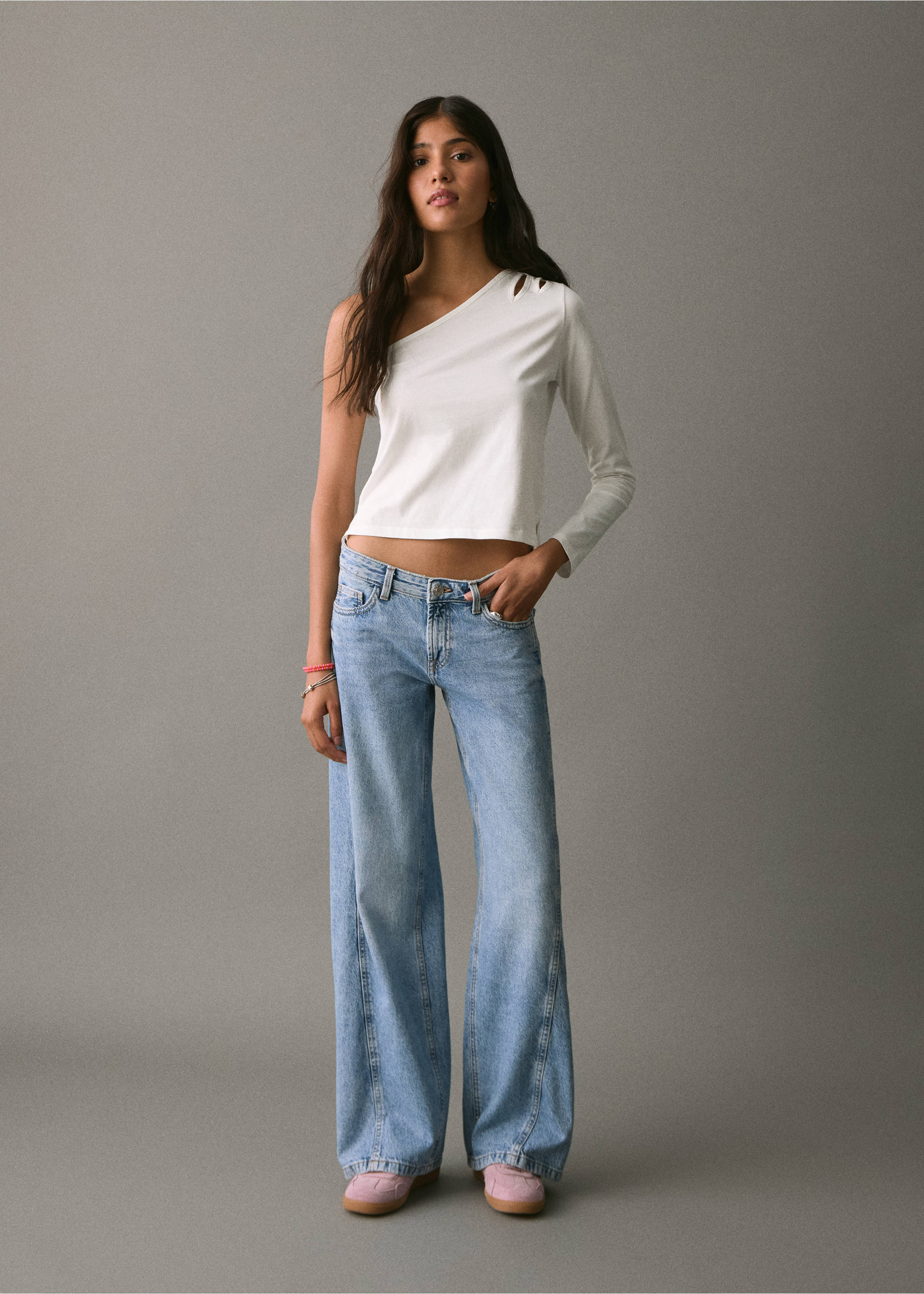 Asymmetric cotton T-shirt - General plane, Off White. Ref: 17048270-00.
