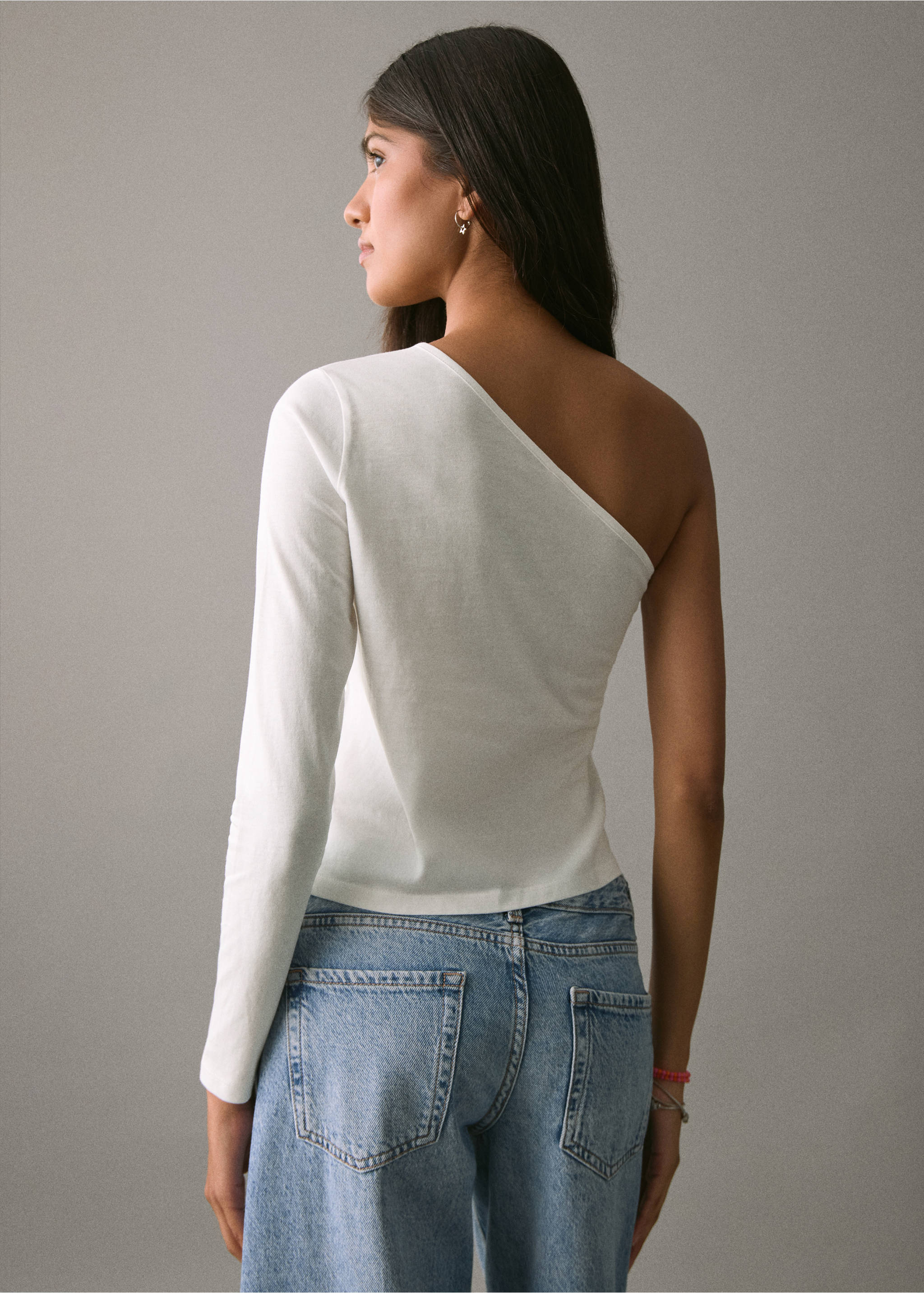 Asymmetric cotton T-shirt - Reverse of the article, Off White. Ref: 17048270-00.