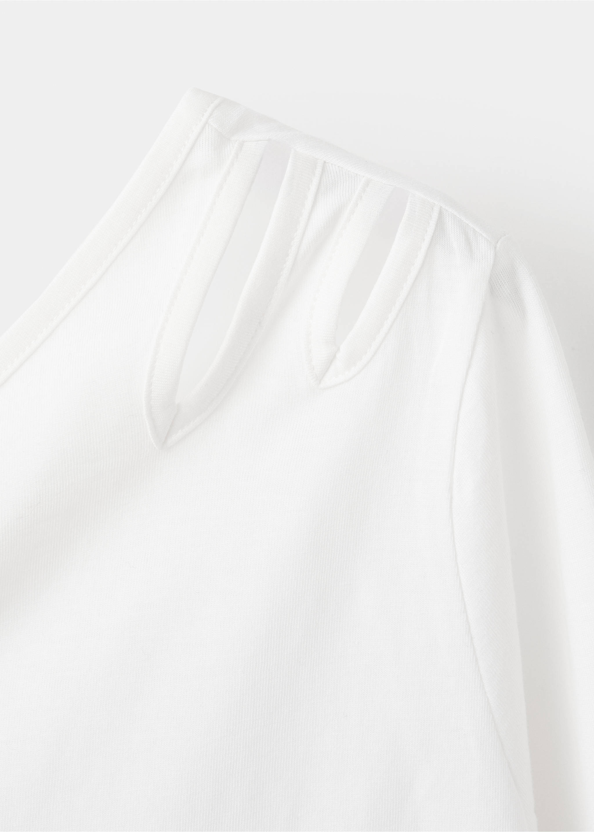 Asymmetric cotton T-shirt - Details of the article 8, Off White. Ref: 17048270-00.