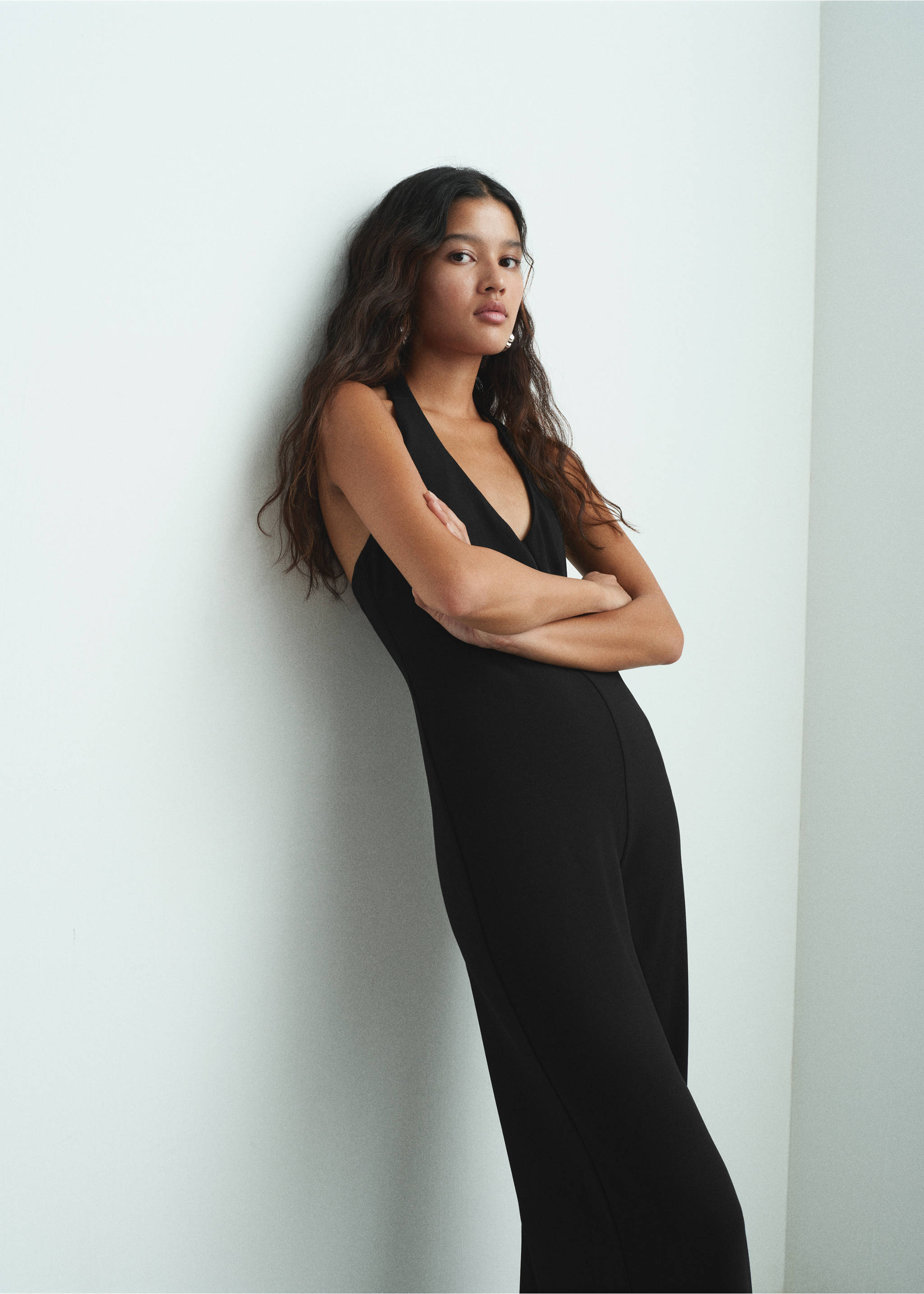 Langer Neckholder-Jumpsuit - Allgemeine Ansicht, Schwarz. Ref: 17048273-00.