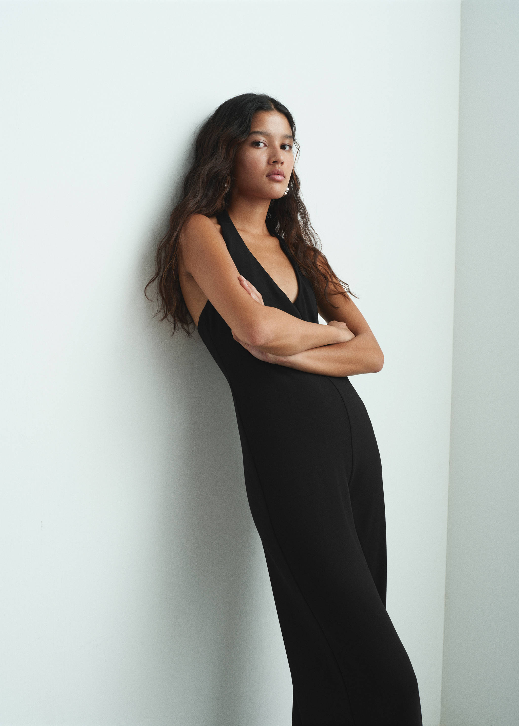 Langer Neckholder-Jumpsuit - Allgemeine Ansicht