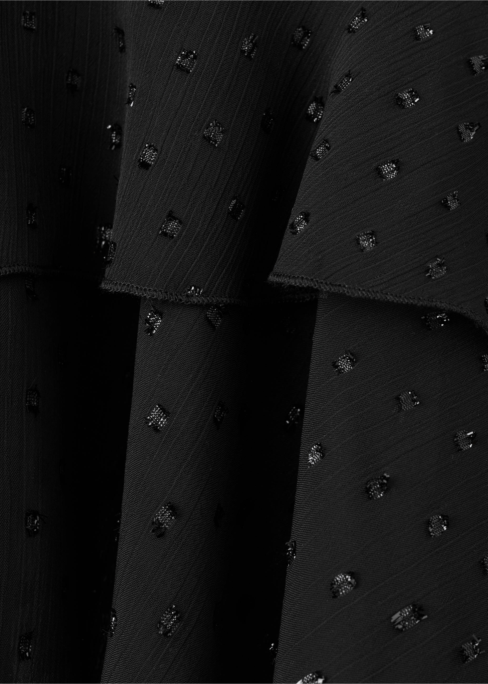 Ruffled plumeti top - Details of the article 0, Black. Ref: 17048275-00.