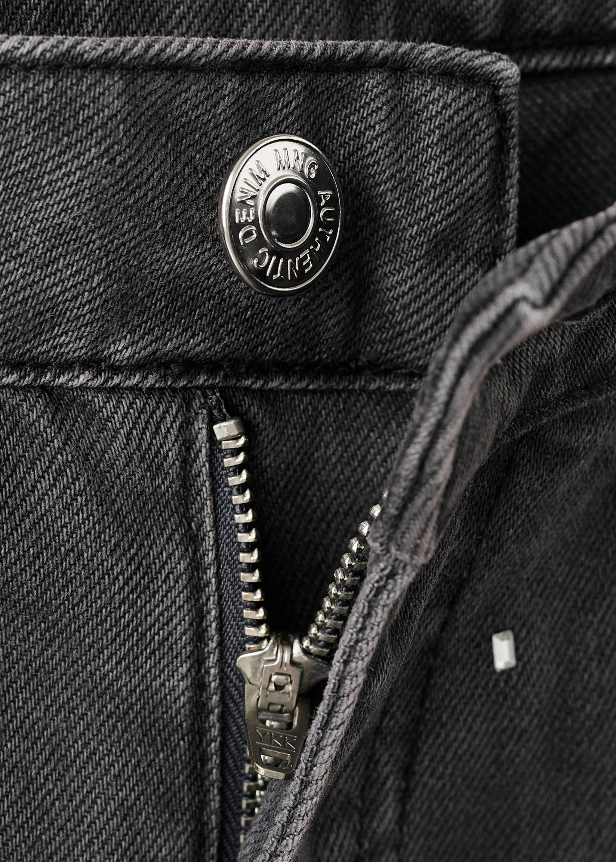 Crystal strass jeans - Details of the article 8, Black denim. Ref: 17048278-00.