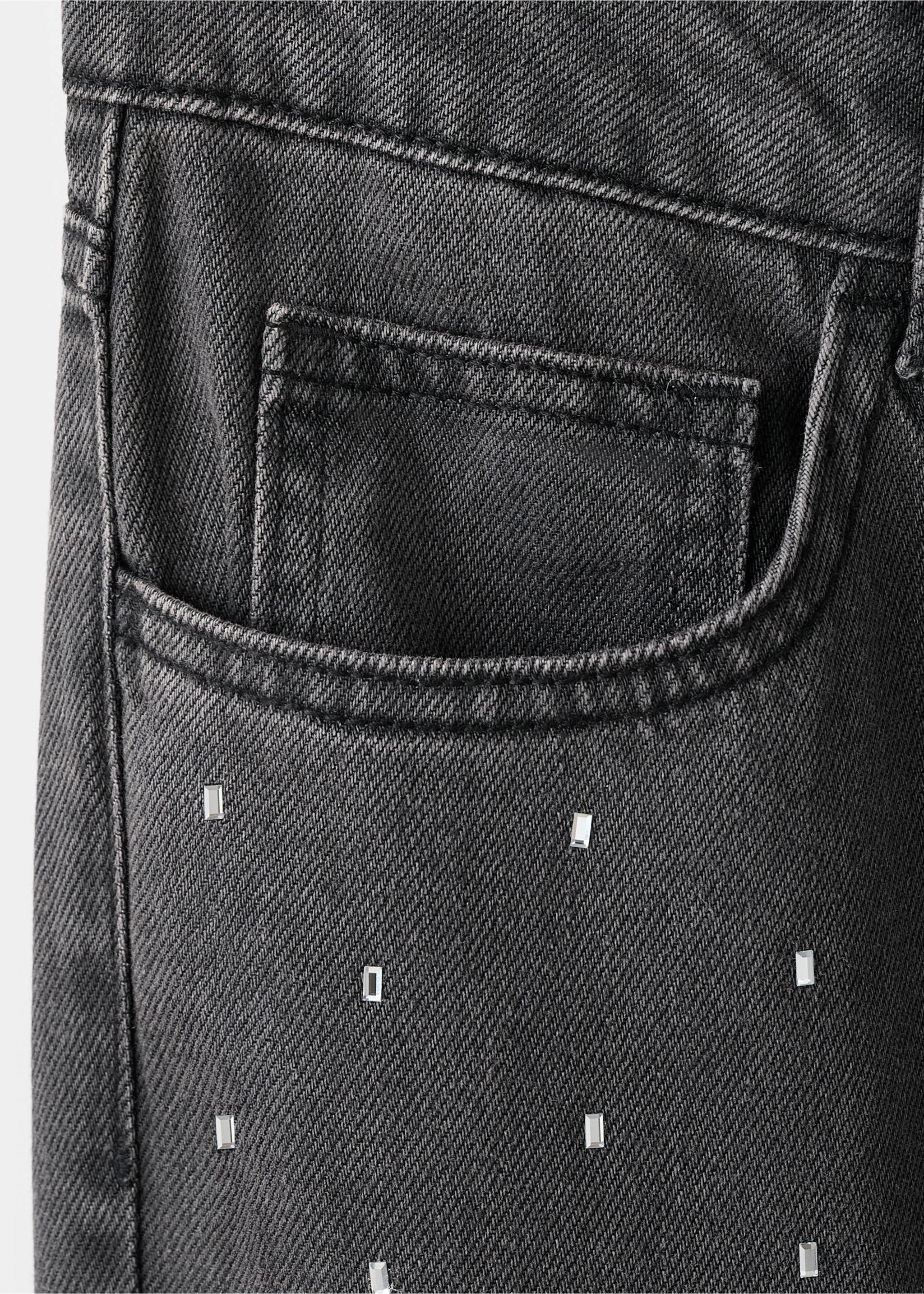 Crystal strass jeans - Details of the article 0, Black denim. Ref: 17048278-00.
