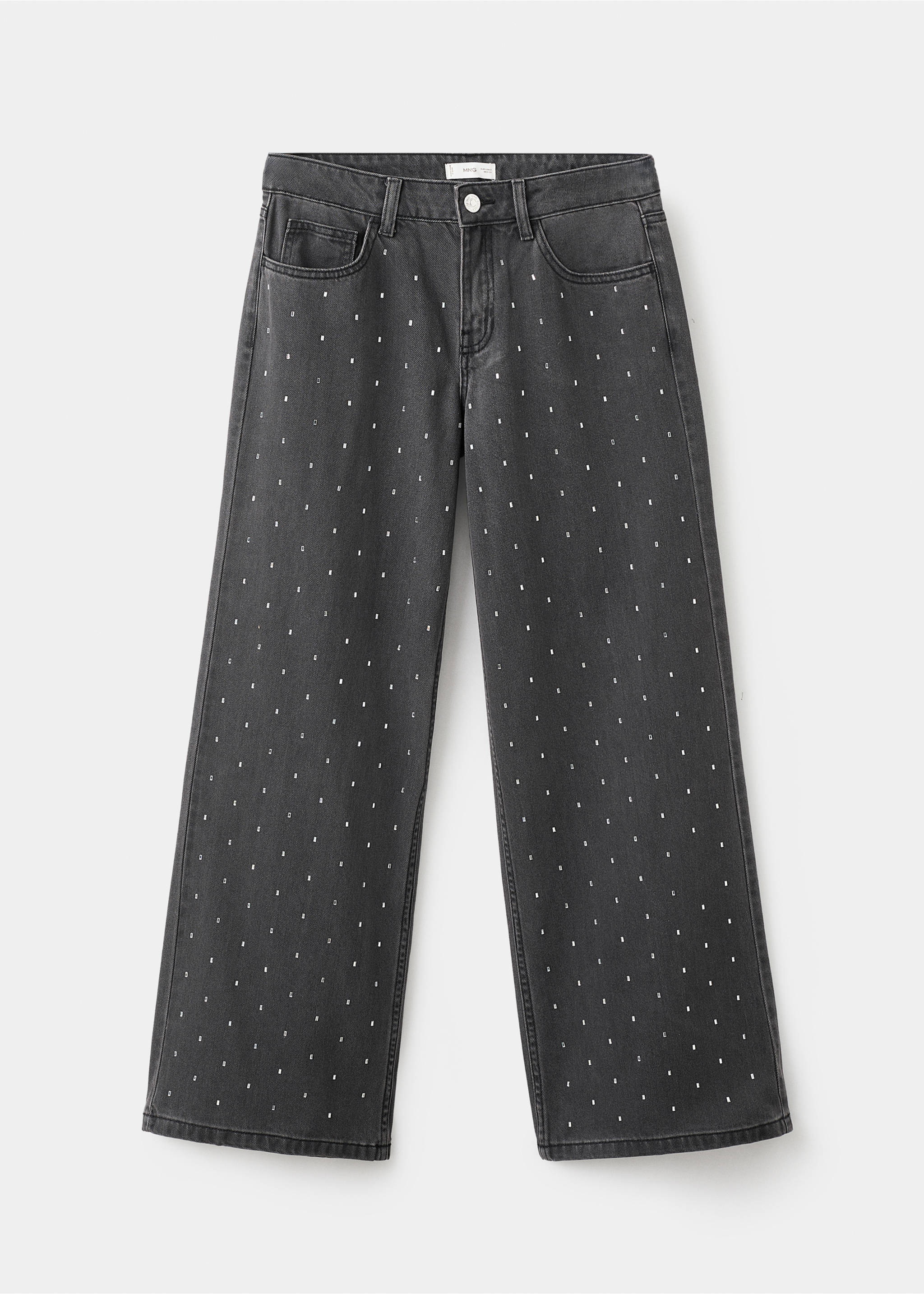 Crystal strass jeans - Article without model, Black denim. Ref: 17048278-00.